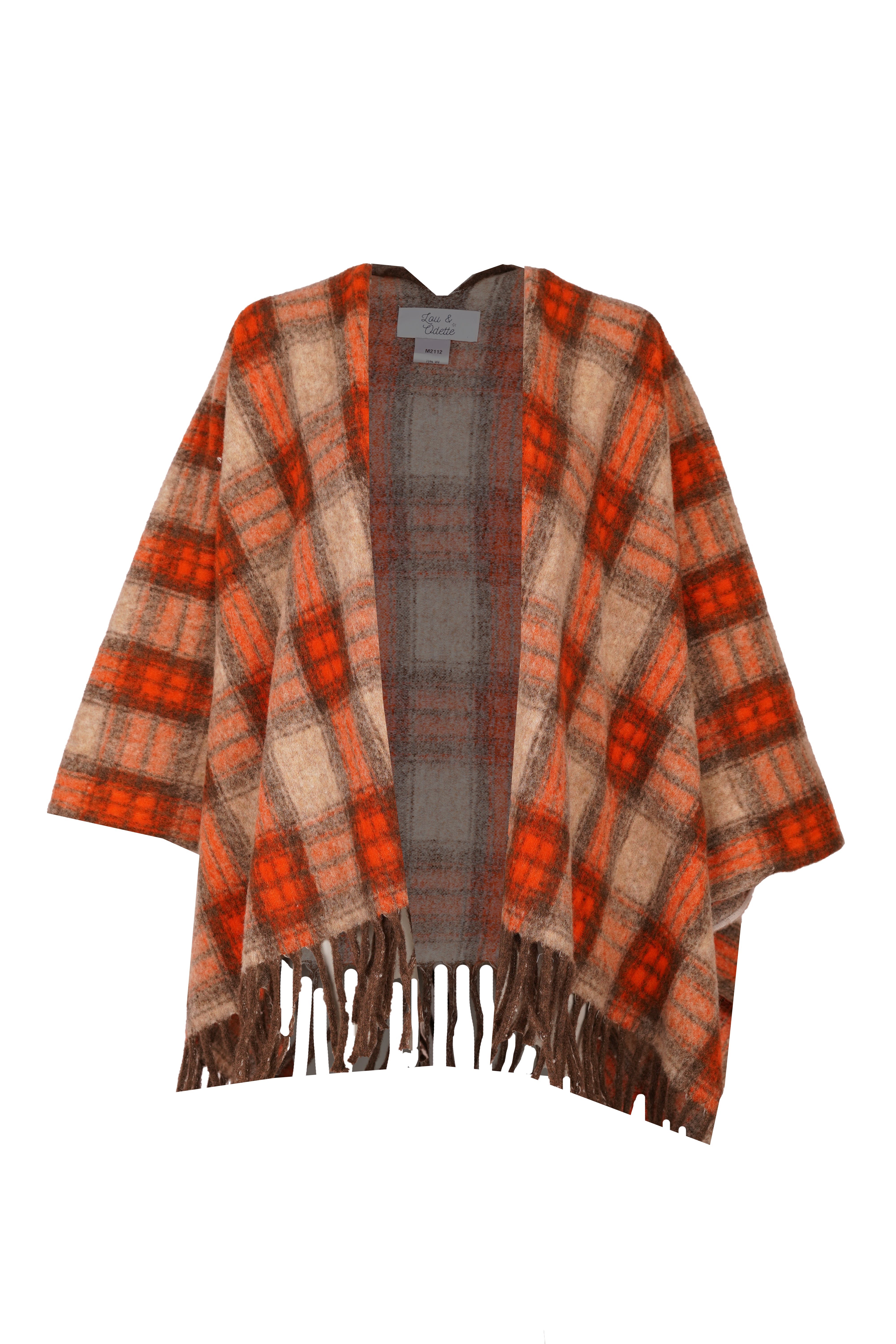 Mona Poncho Beige / Orange-zoom-7