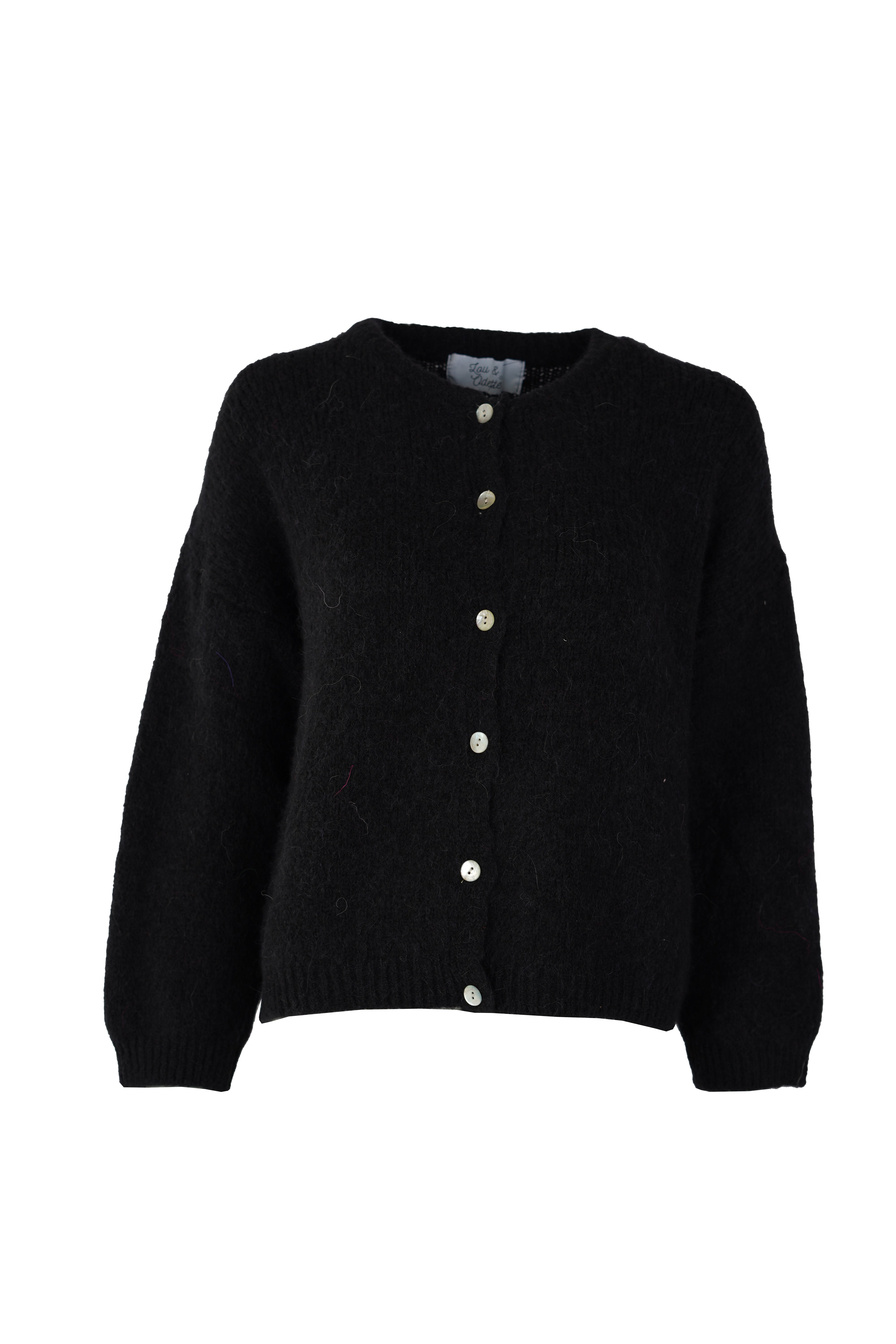 Nathalie Cardigan Buttons Black-zoom-5