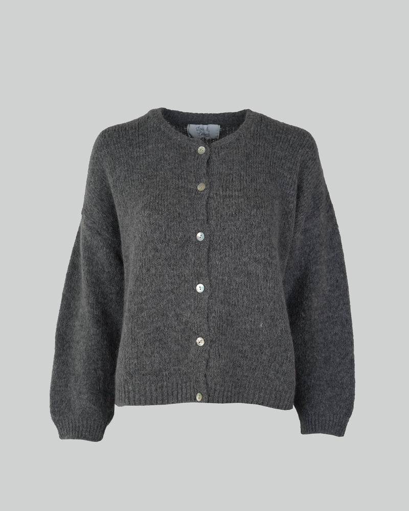 Nathalie Cardigan Buttons Grey-zoom-