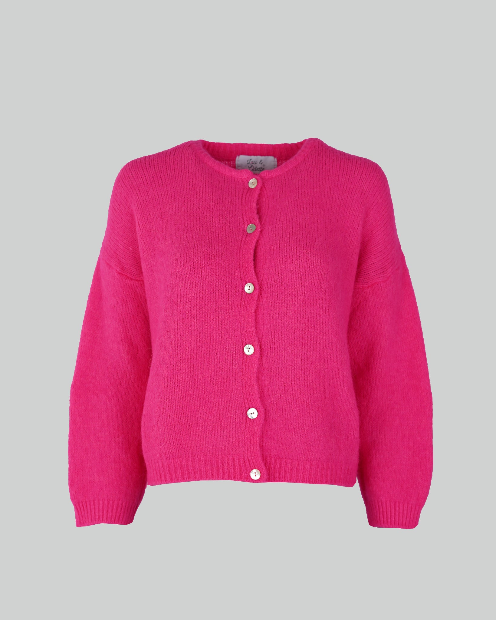 Nathalie Cardigan Buttons Neon Pink