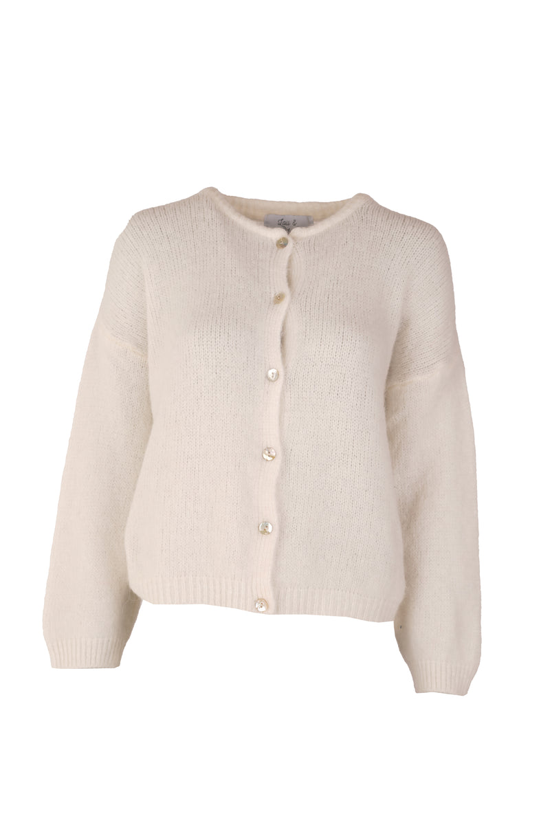 Nathalie Cardigan Buttons Off White-zoom-