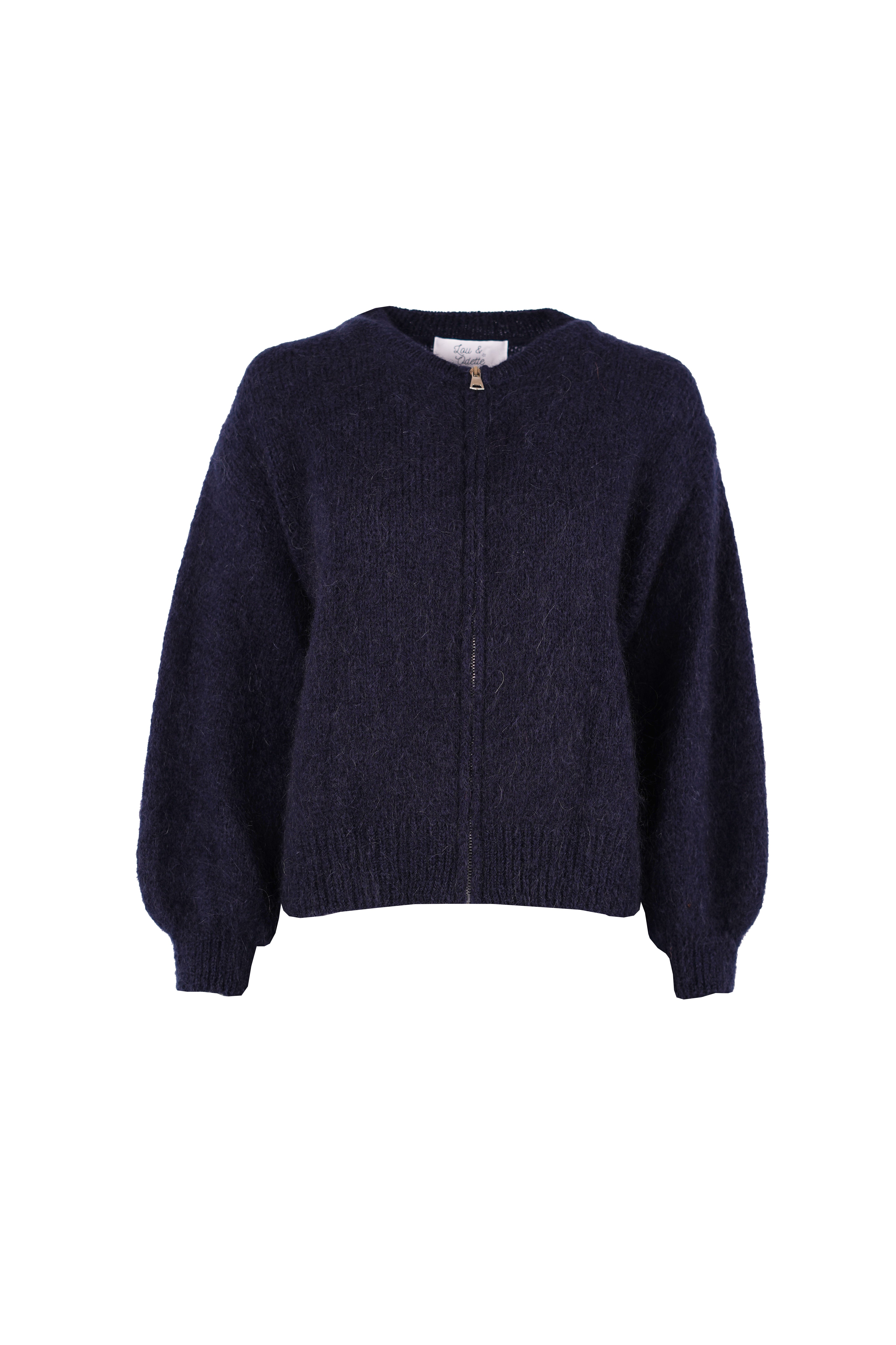 Odette Bomber With Zip Navy-zoom-5