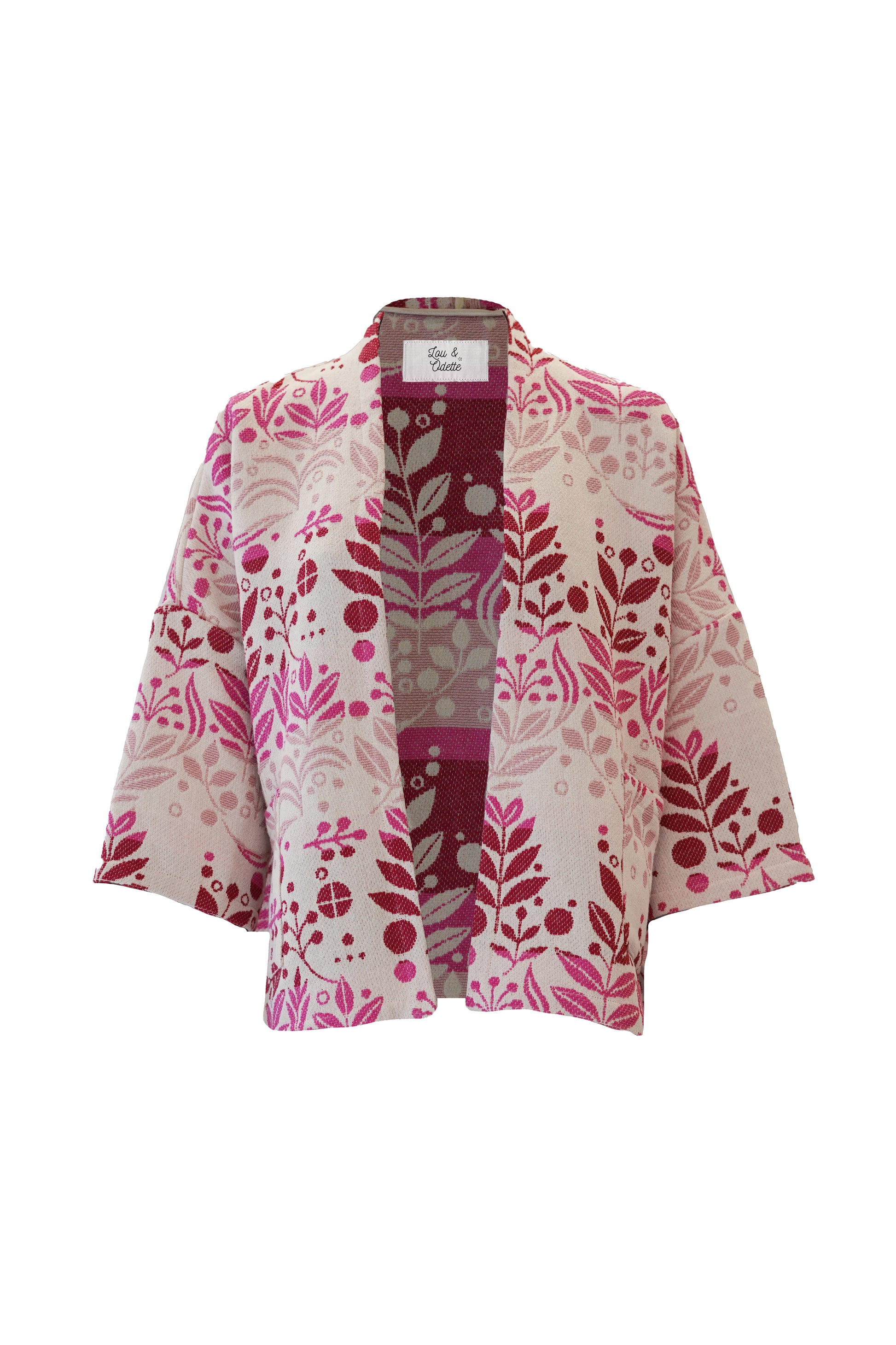 Lily Jacquard Kimono Pink-7