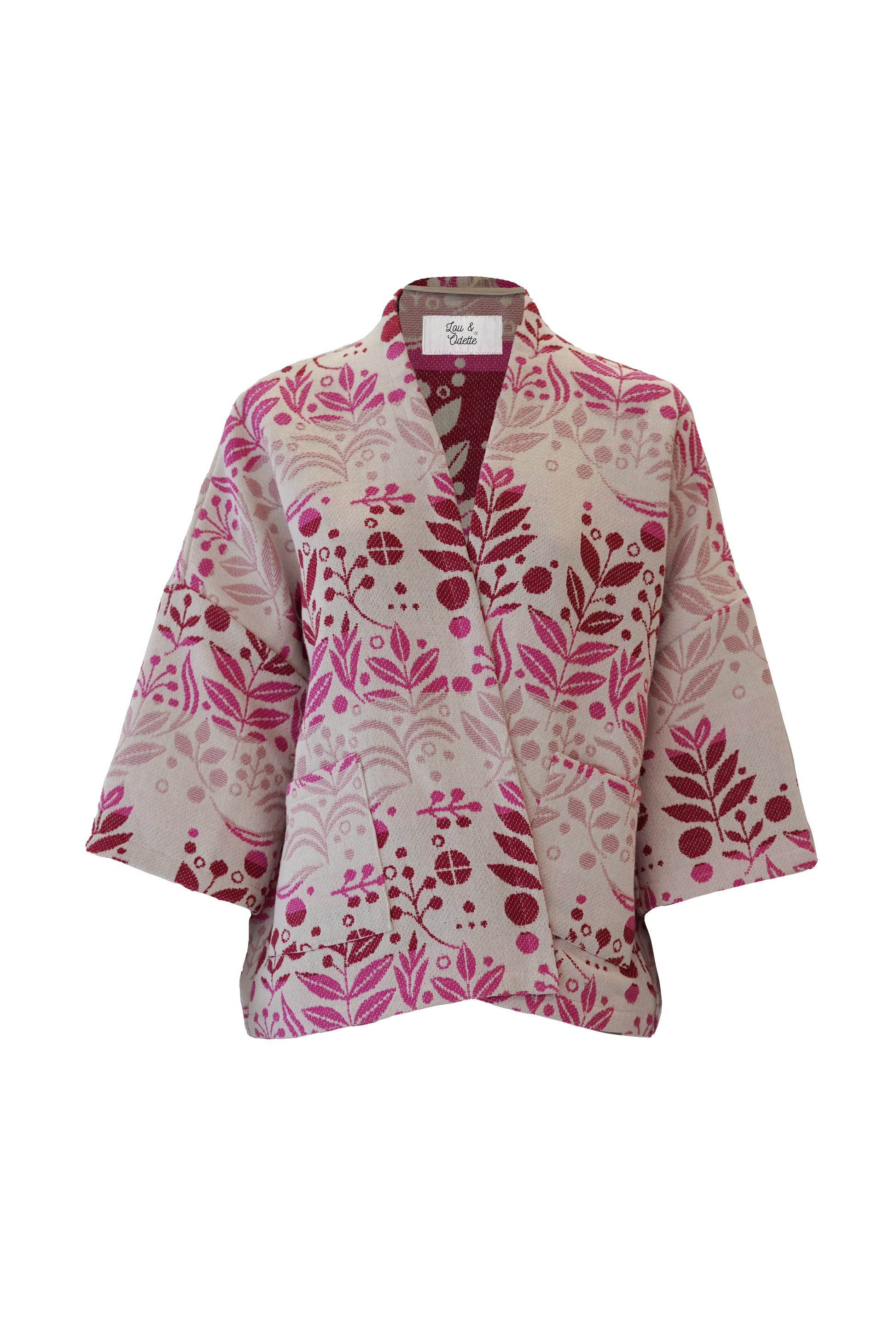 Lily Jacquard Kimono Pink-8