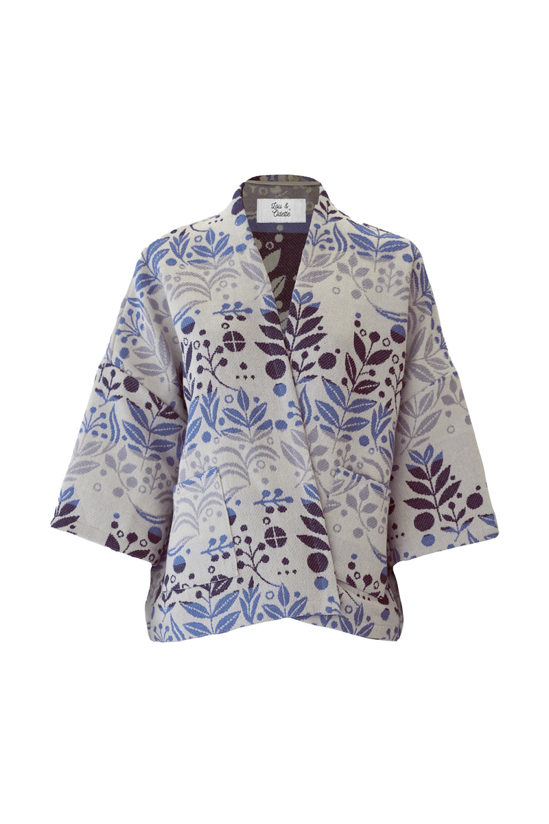 Lily Jacquard Kimono Blue-zoom-