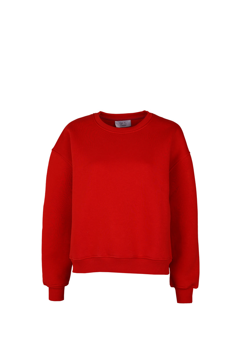 Paulina Easy Sweatshirt Red-zoom-