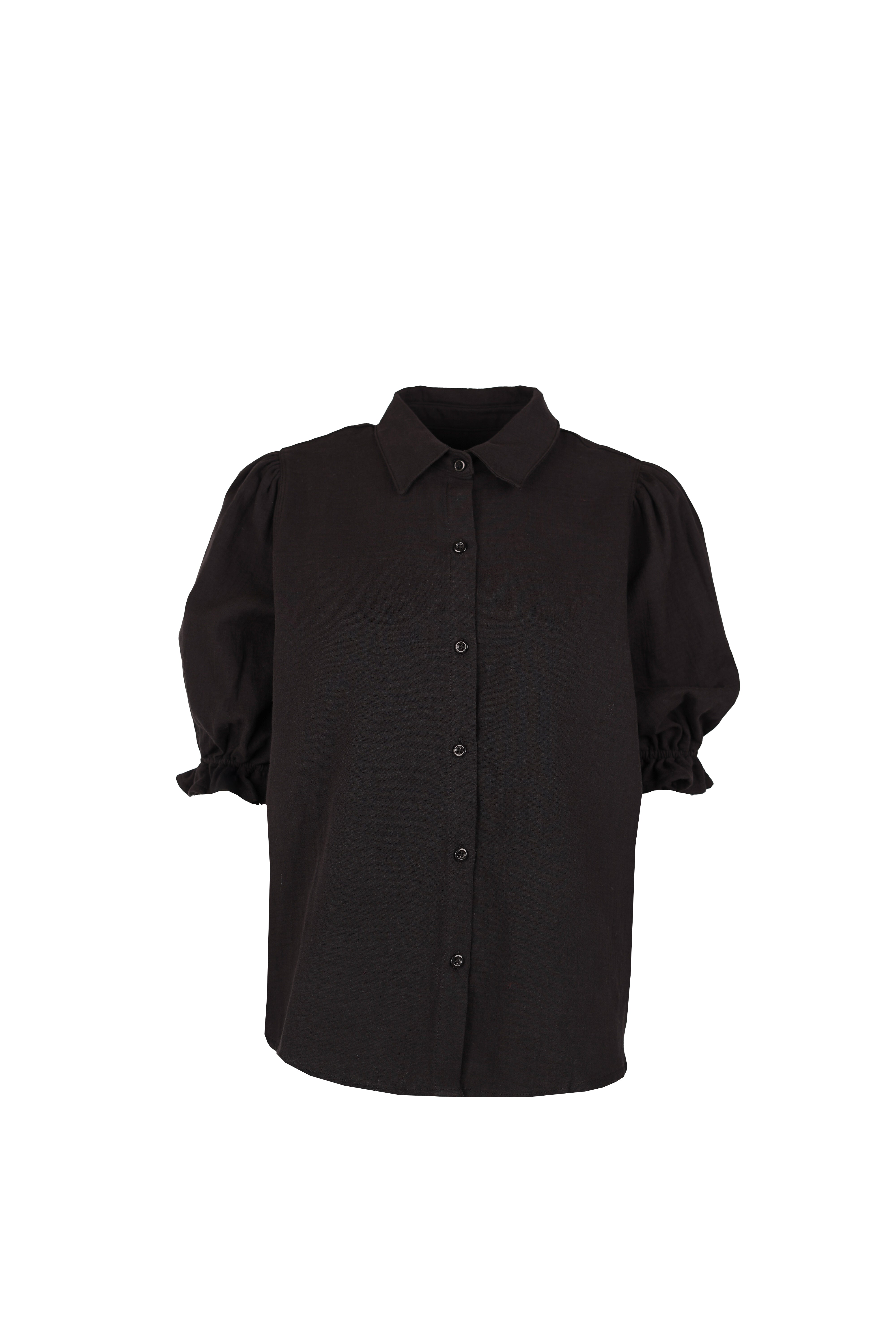 Sophie Blouse Puff Sleeve Tetra Black-zoom-5