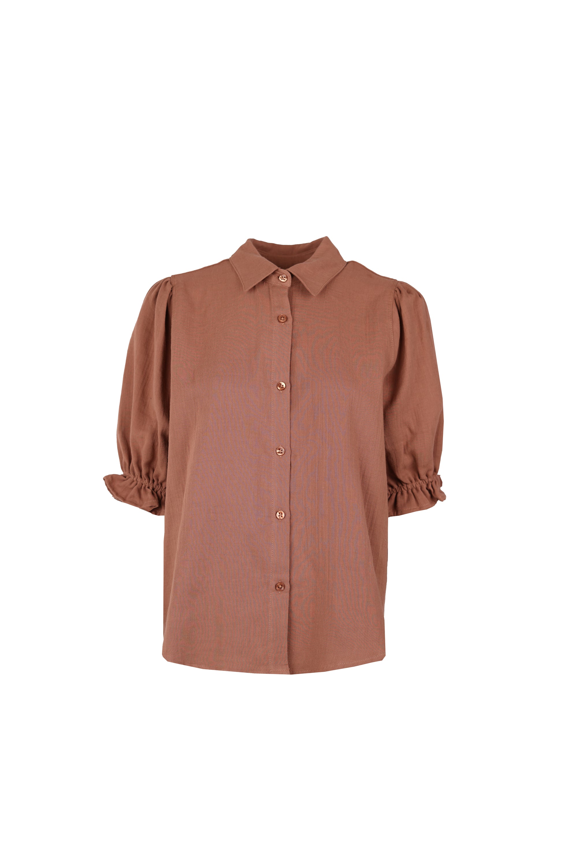 Sophie Blouse Puff Sleeve Tetra Terracotta-5