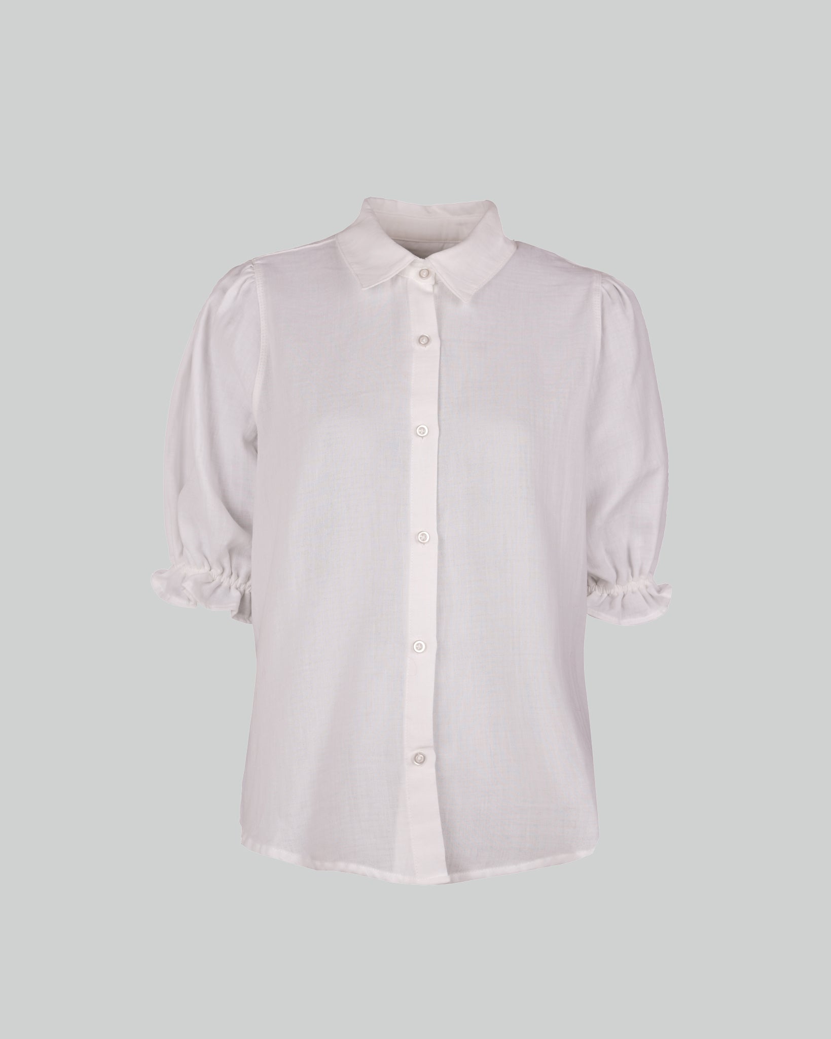 Sophie Blouse Puff Sleeve Tetra White-1