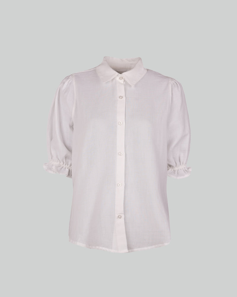Sophie Blouse Puff Sleeve Tetra White-zoom-