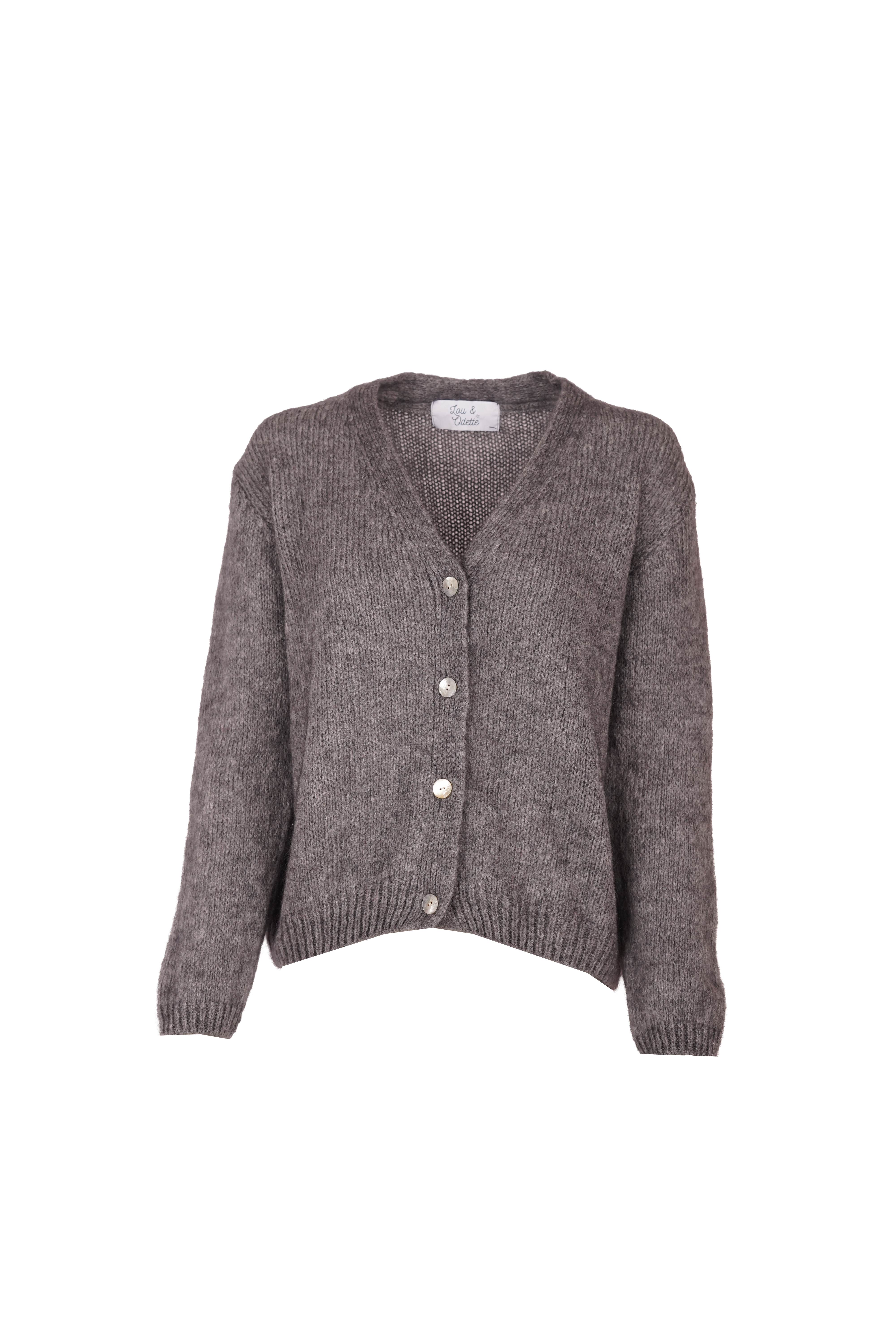 Vivian Cardigan V-Neck Grey-zoom-7