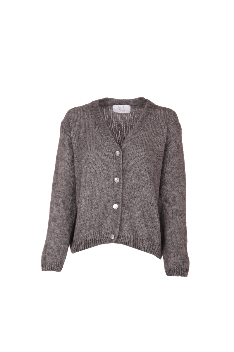 Vivian Cardigan V-Neck Grey-zoom-