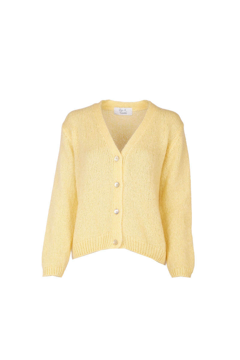 Vivian Cardigan V-Neck Yellow-zoom-