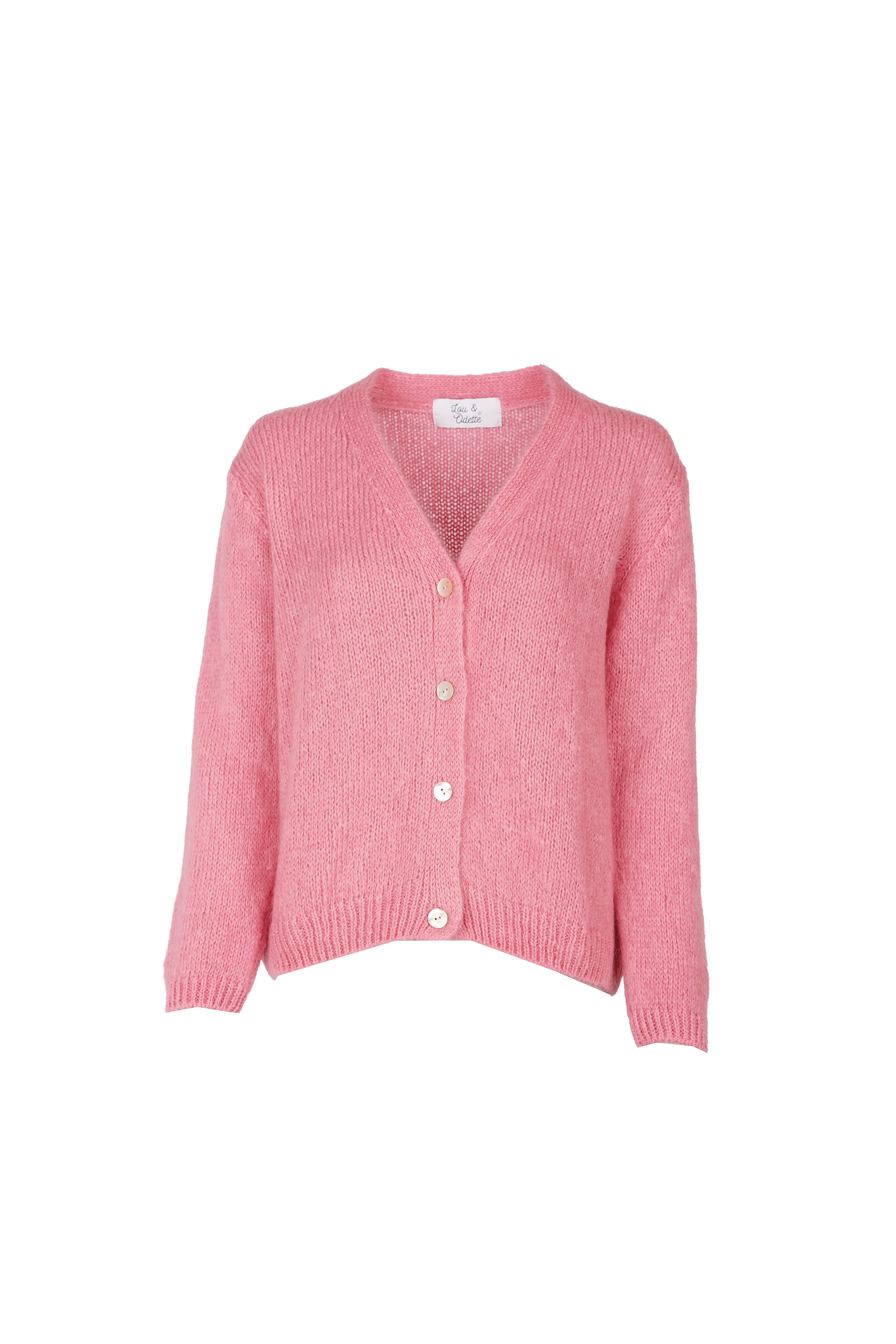 Vivian Cardigan V-Neck Candy Pink-zoom-6
