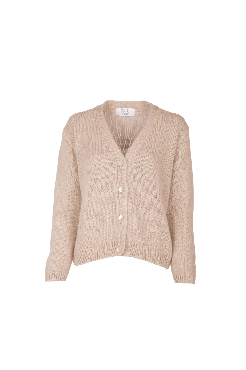 Vivian Cardigan V-Neck Sand-zoom-