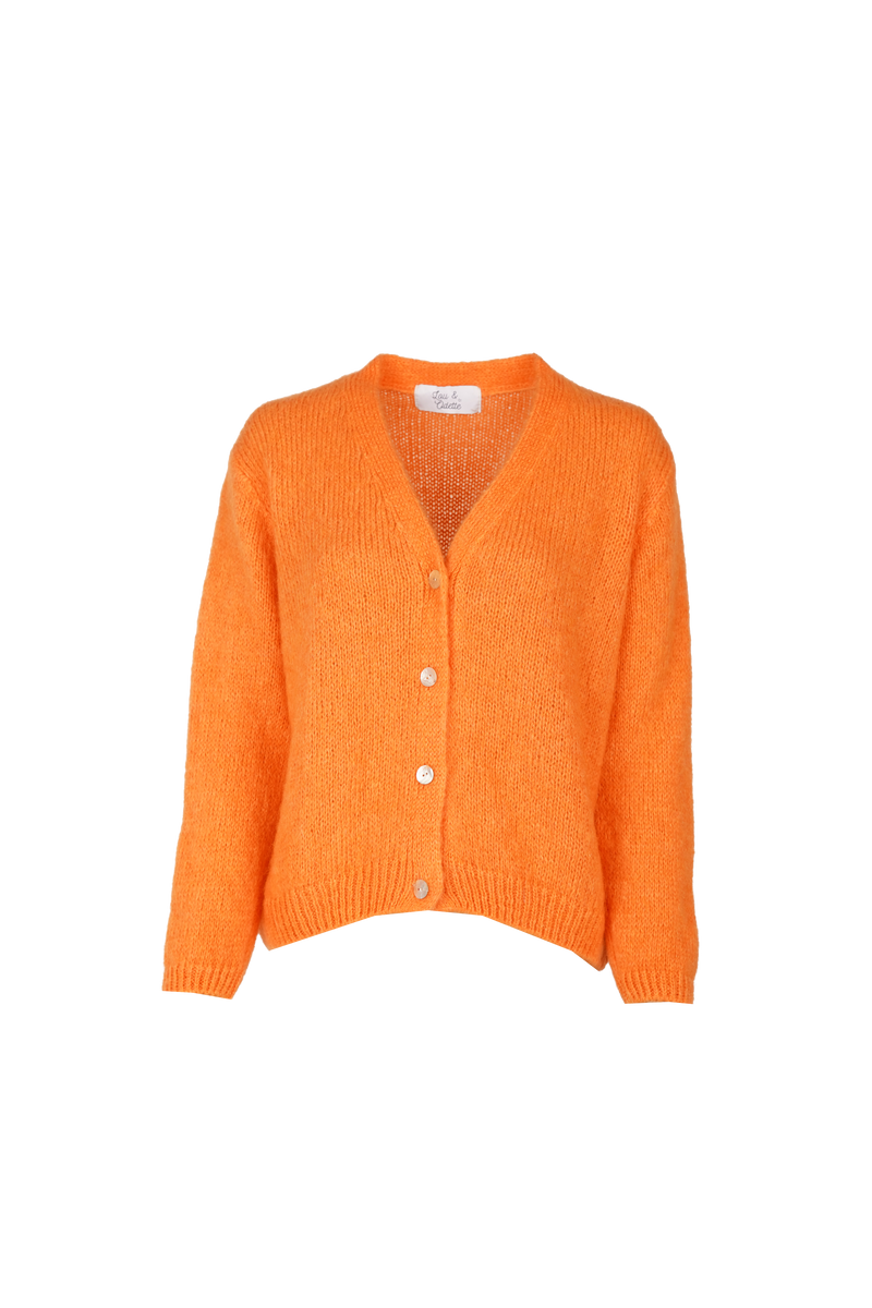 Vivian Cardigan V-Neck Orange-zoom-