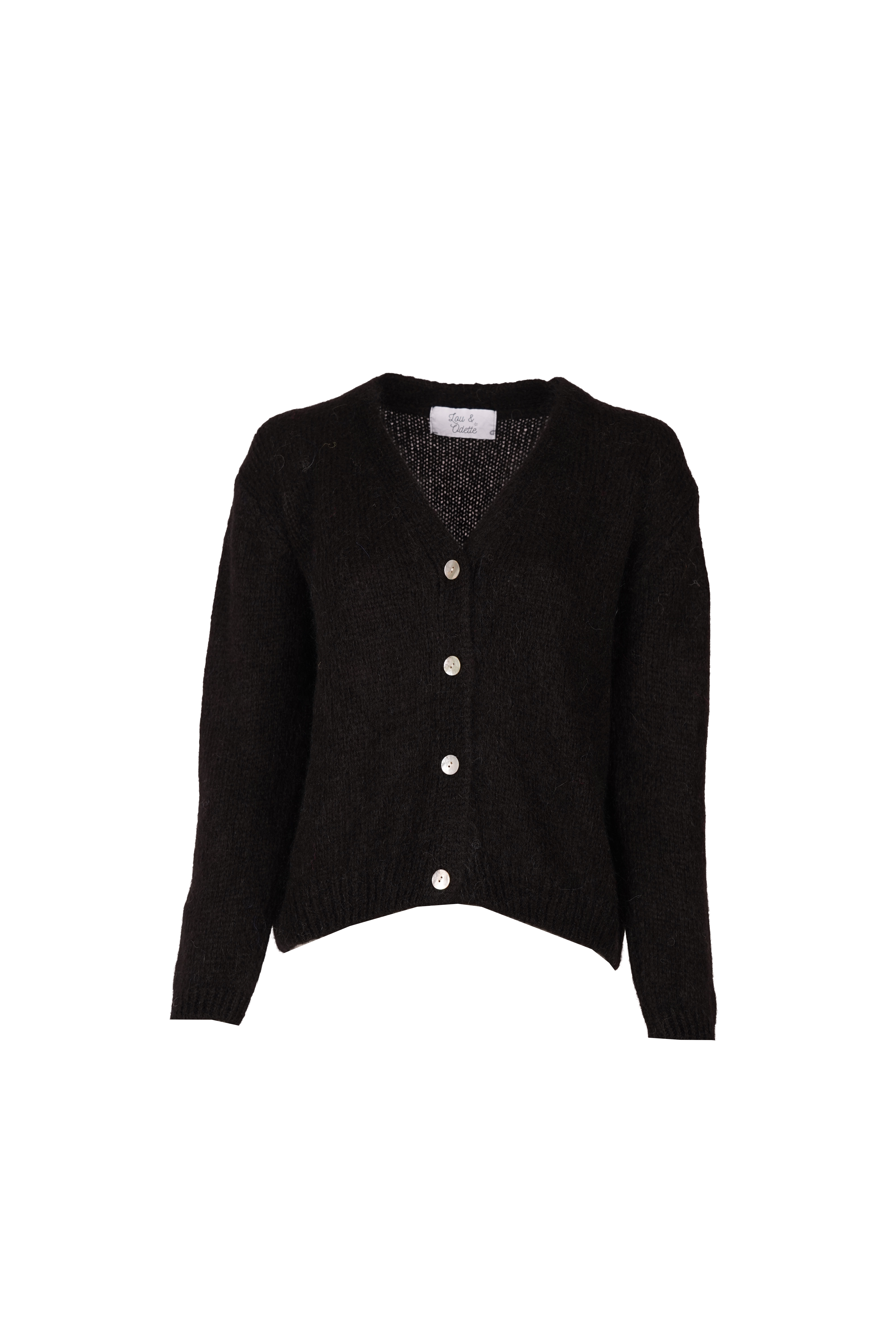 Vivian Cardigan V-Neck Black-zoom-6