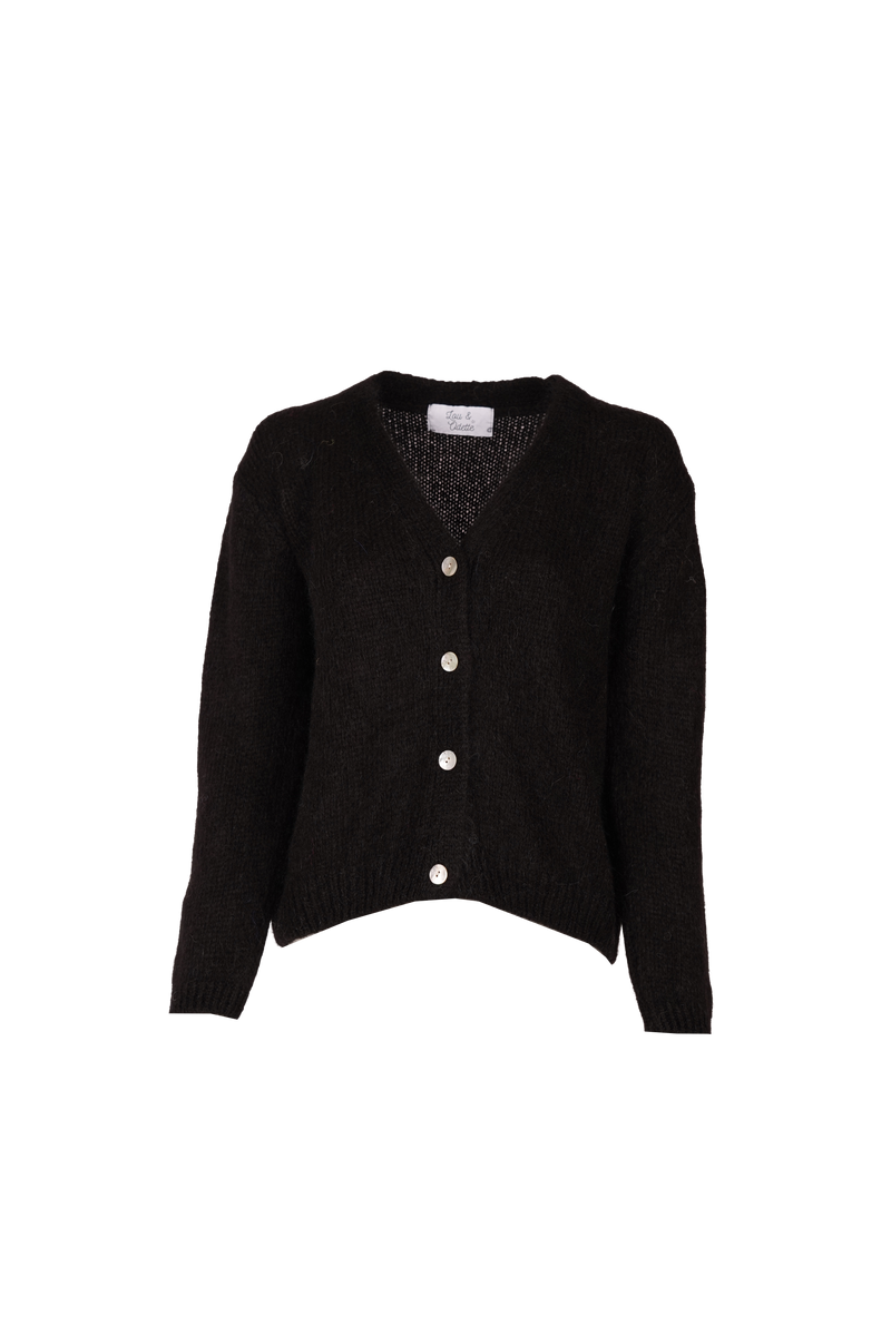 Vivian Cardigan V-Neck Black-zoom-