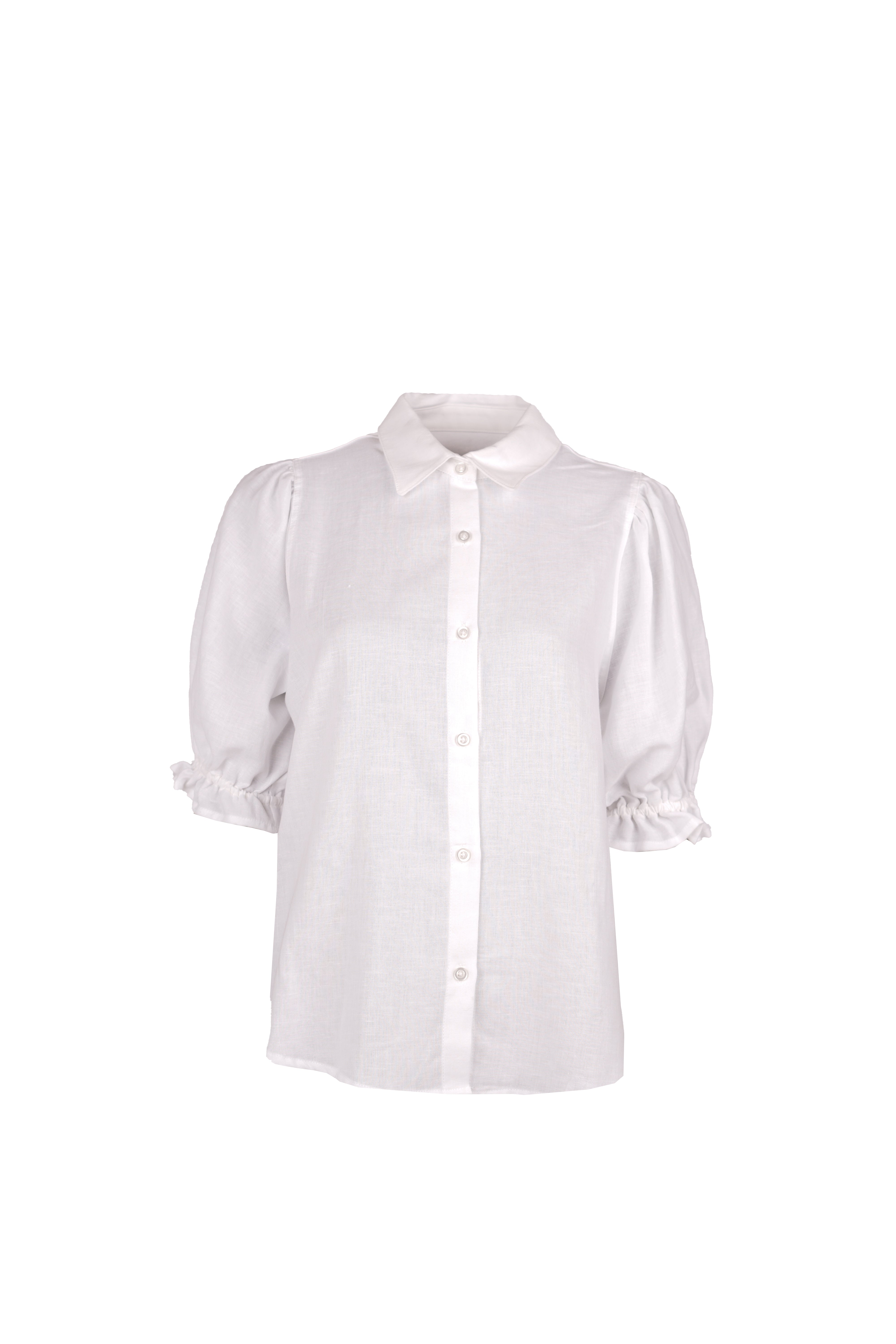 Veronique Blouse Puff Sleeve Linen White-zoom-5