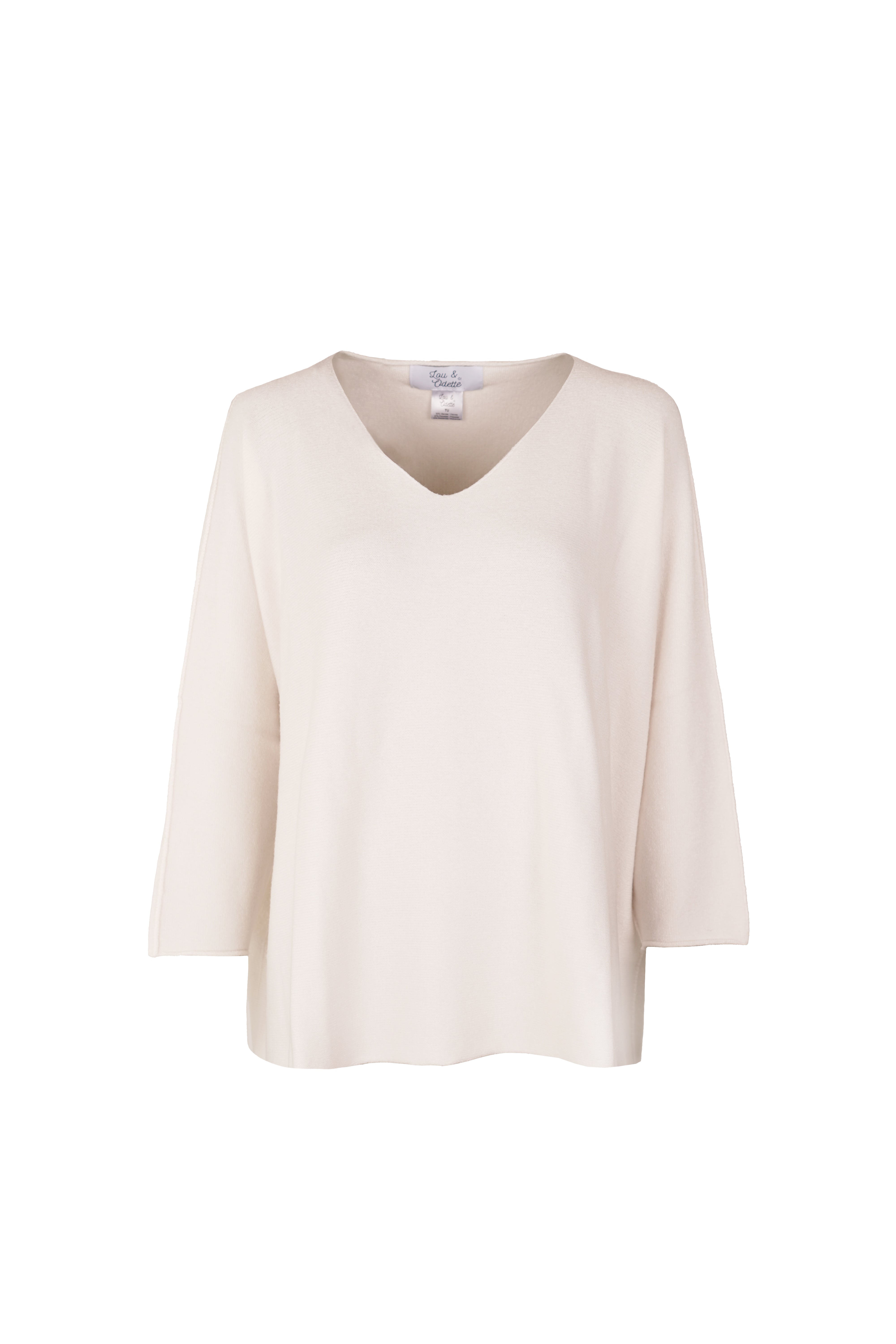Laura V-Neck Pull White-zoom-7