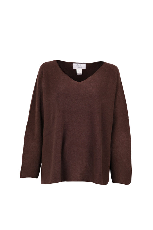 Laura V-Neck Pull Brown