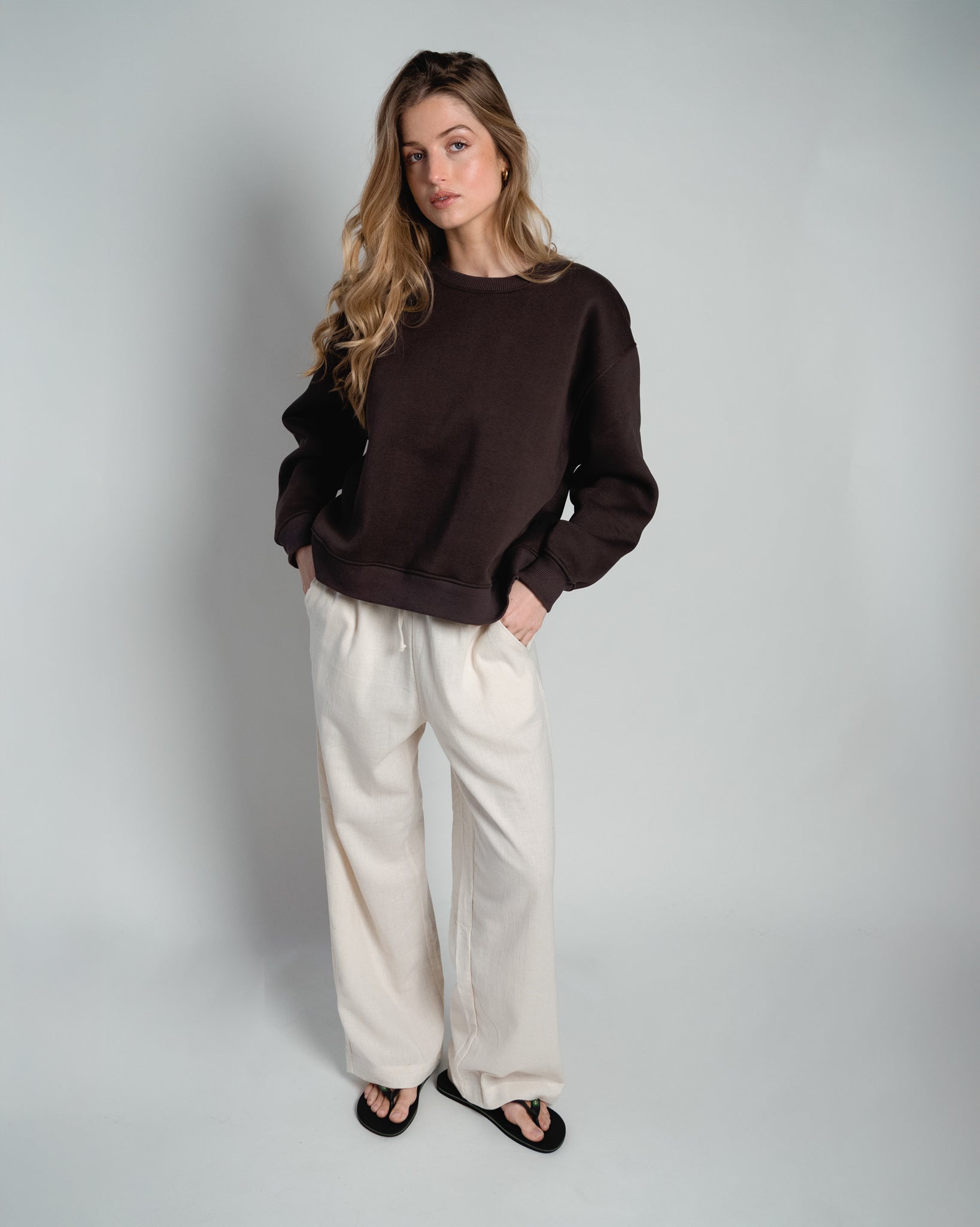 Paulina Easy Sweatshirt Chocolate Brown-1