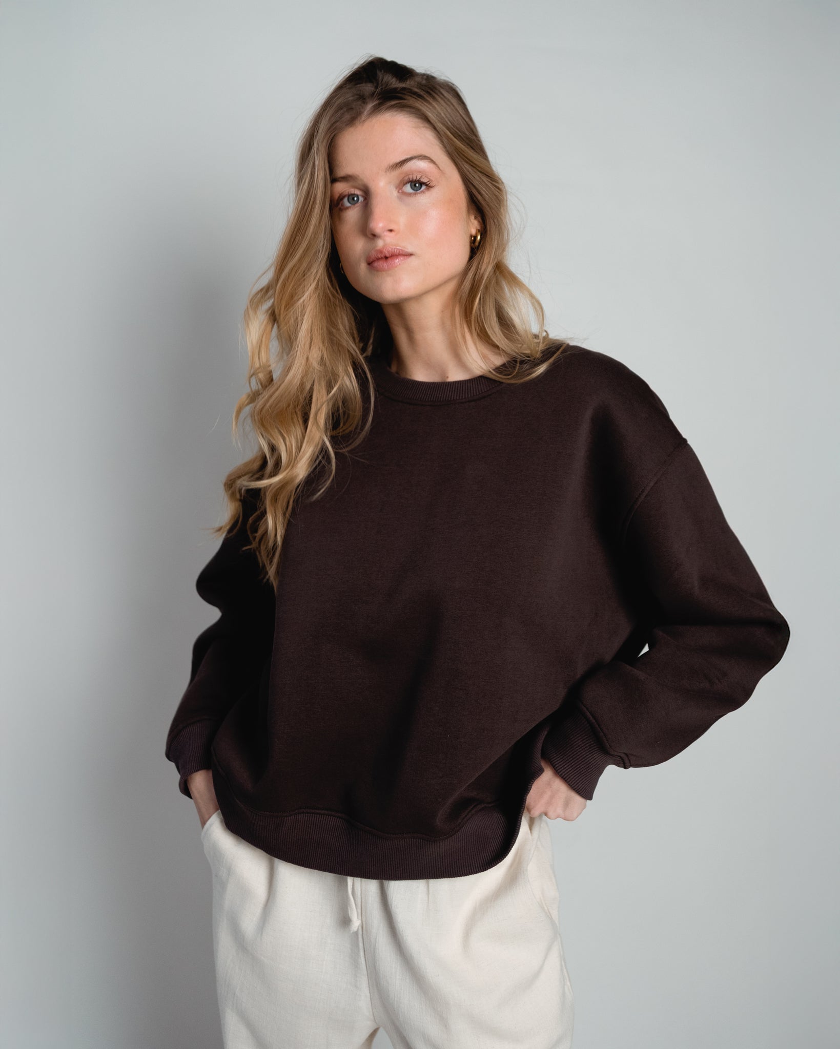 Paulina Easy Sweatshirt Chocolate Brown-3
