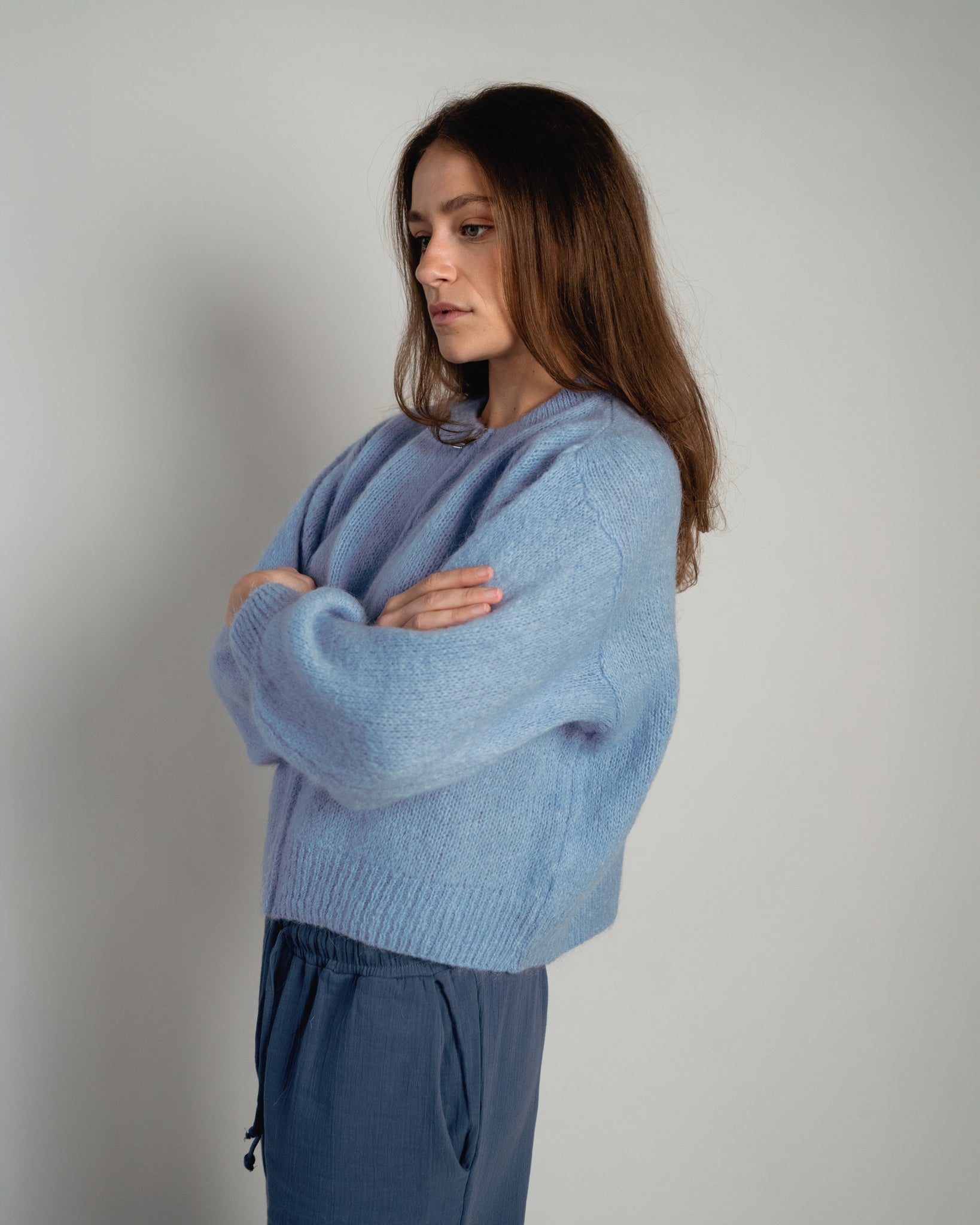 Odette Bomber With Zip Pastel Blue