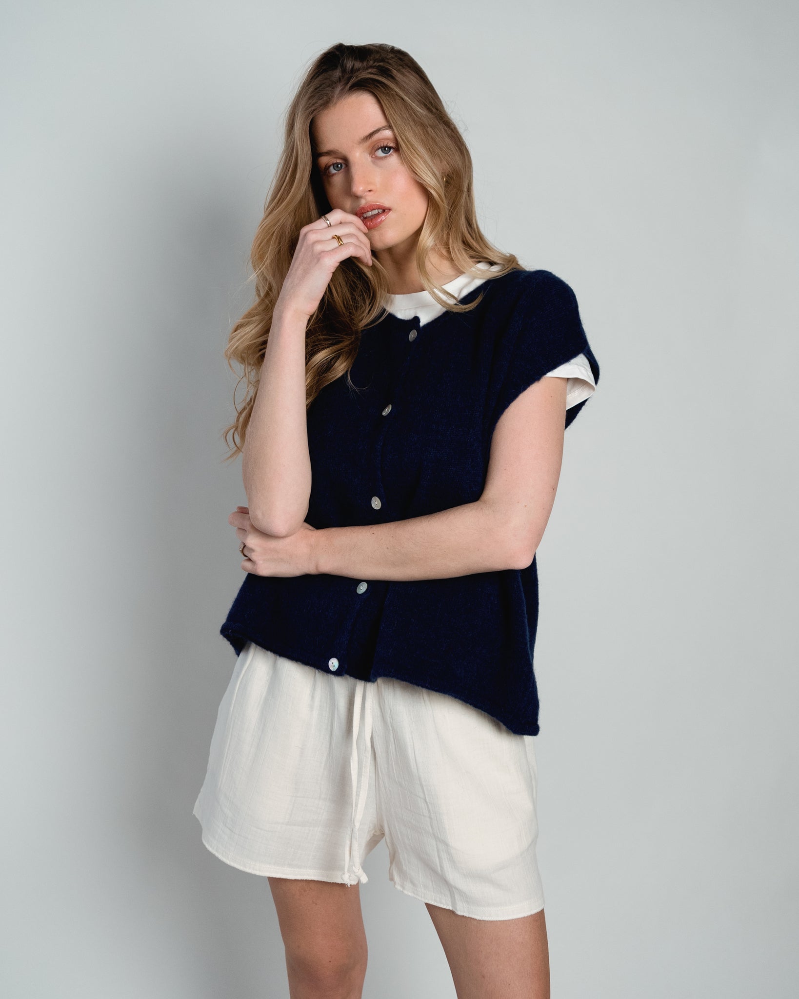 Demi Sleeveless Round Neck Navy-zoom-3