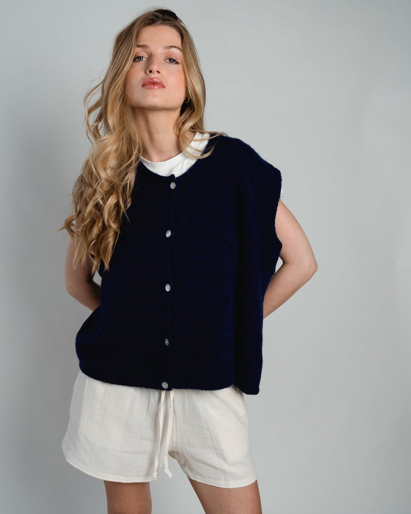 Demi Sleeveless Round Neck Navy-zoom-