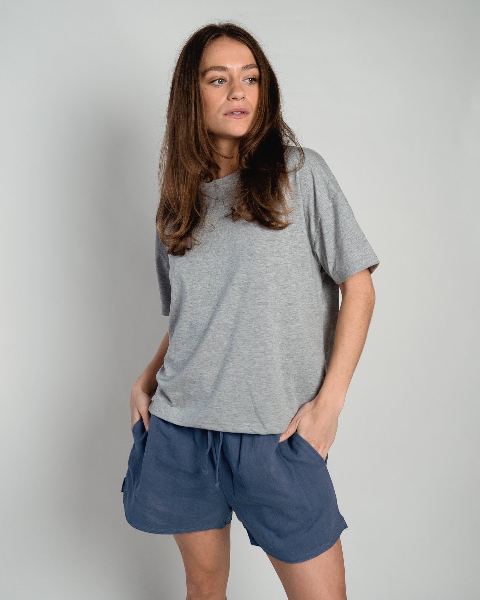 Tess Tetra Shorts Jeans Blue-2