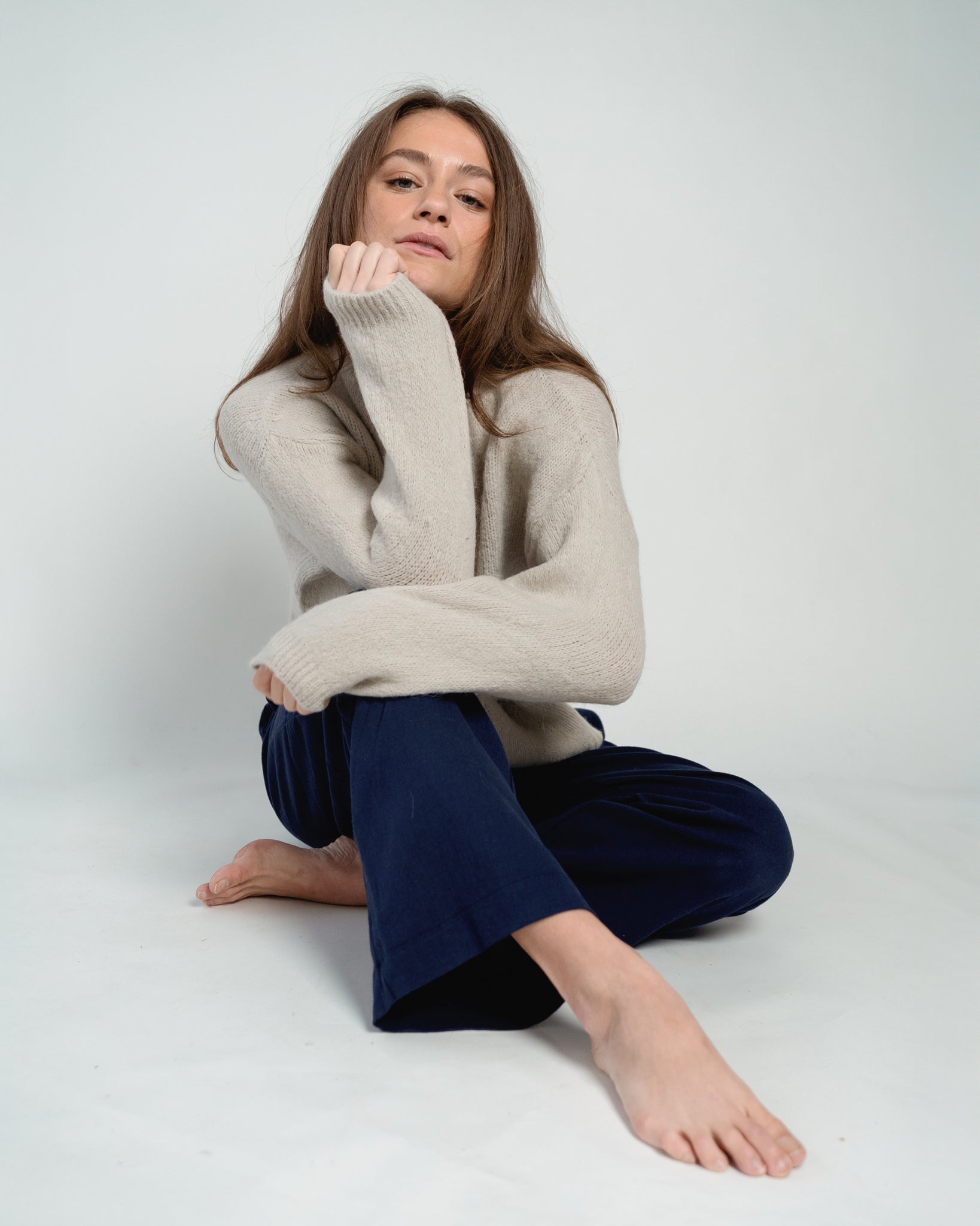 Nathalie Cardigan Buttons Sand-zoom-4