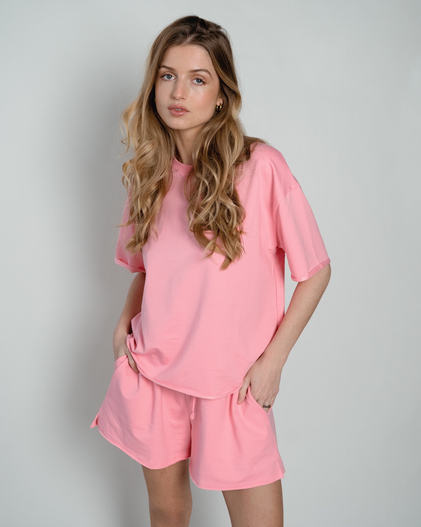 Lou Sweatshirt Short Sleeve Pink-zoom-3