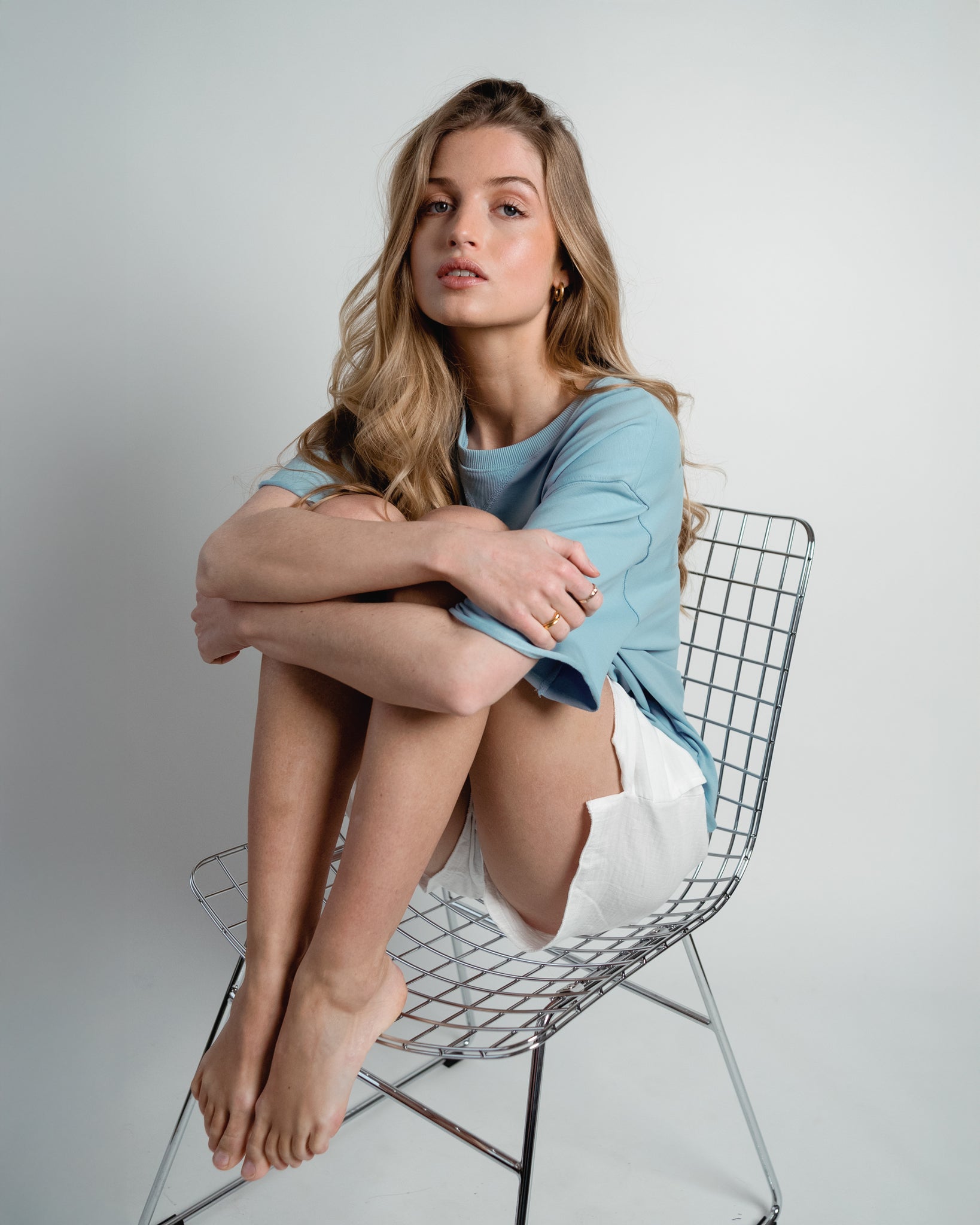 Lou Sweatshirt Short Sleeve Pastel Blue-4