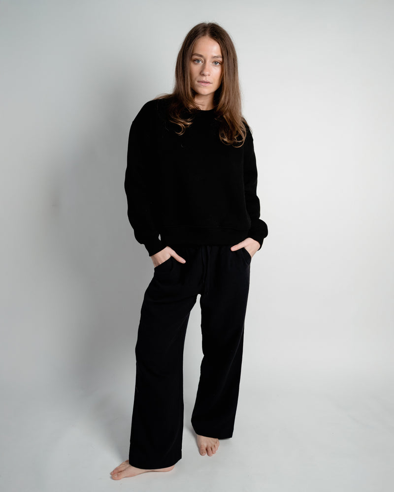 Paulina Easy Sweatshirt Black-zoom-