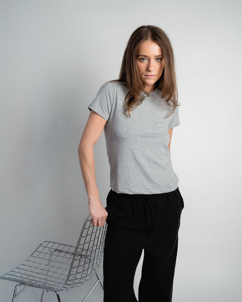 Hanna T-Shirt Round Neck Grey-zoom-
