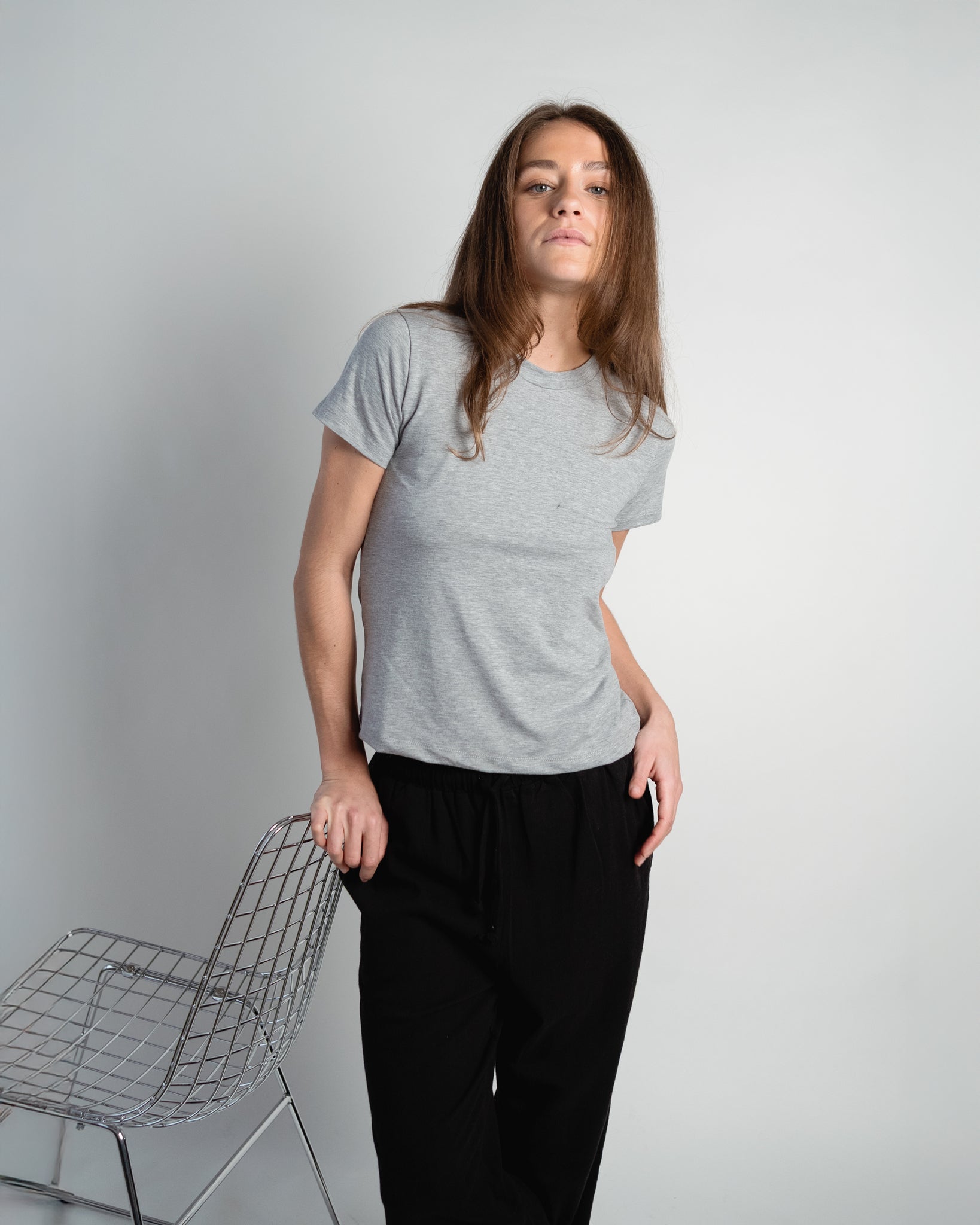 Hanna T-Shirt Round Neck Grey-3