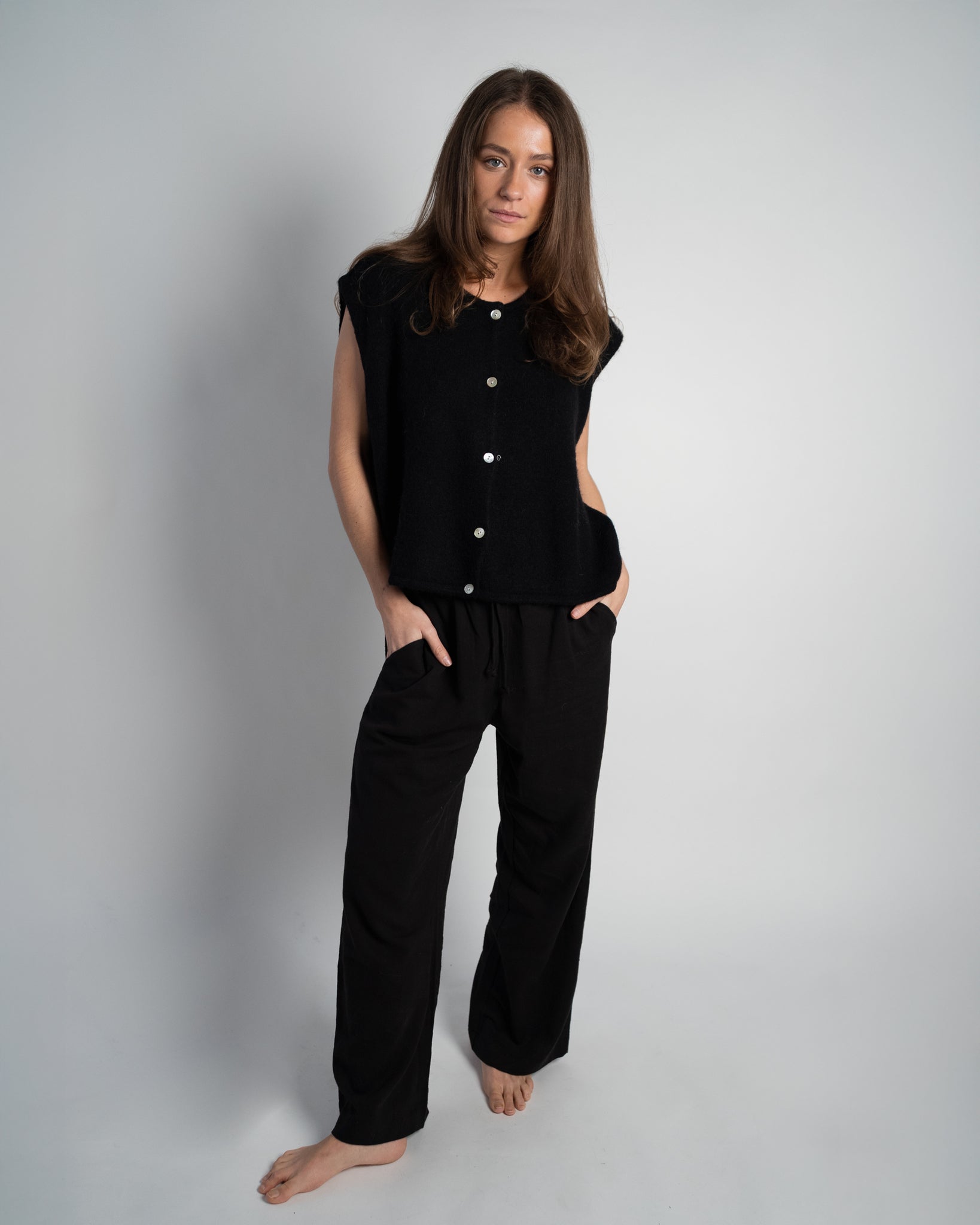 Billie Linen Pants Black