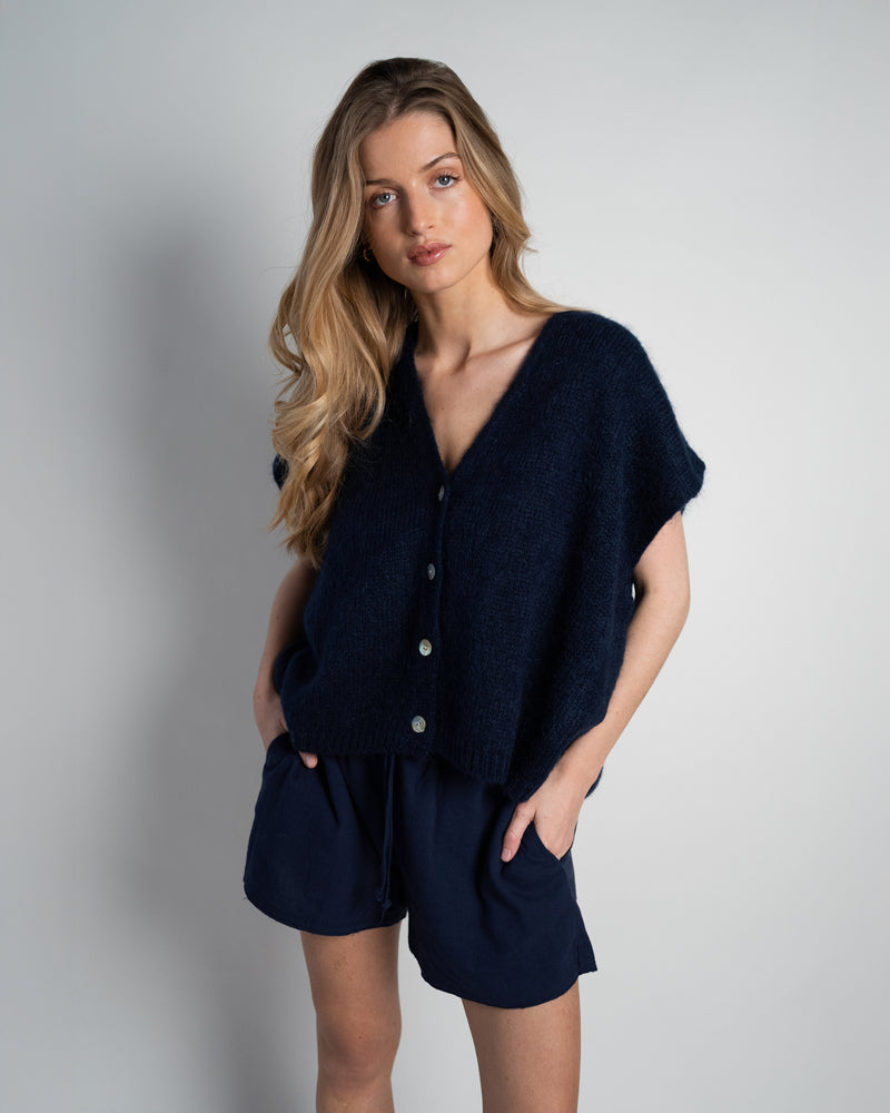 Elli Sleeveless V-Neck Navy-zoom-
