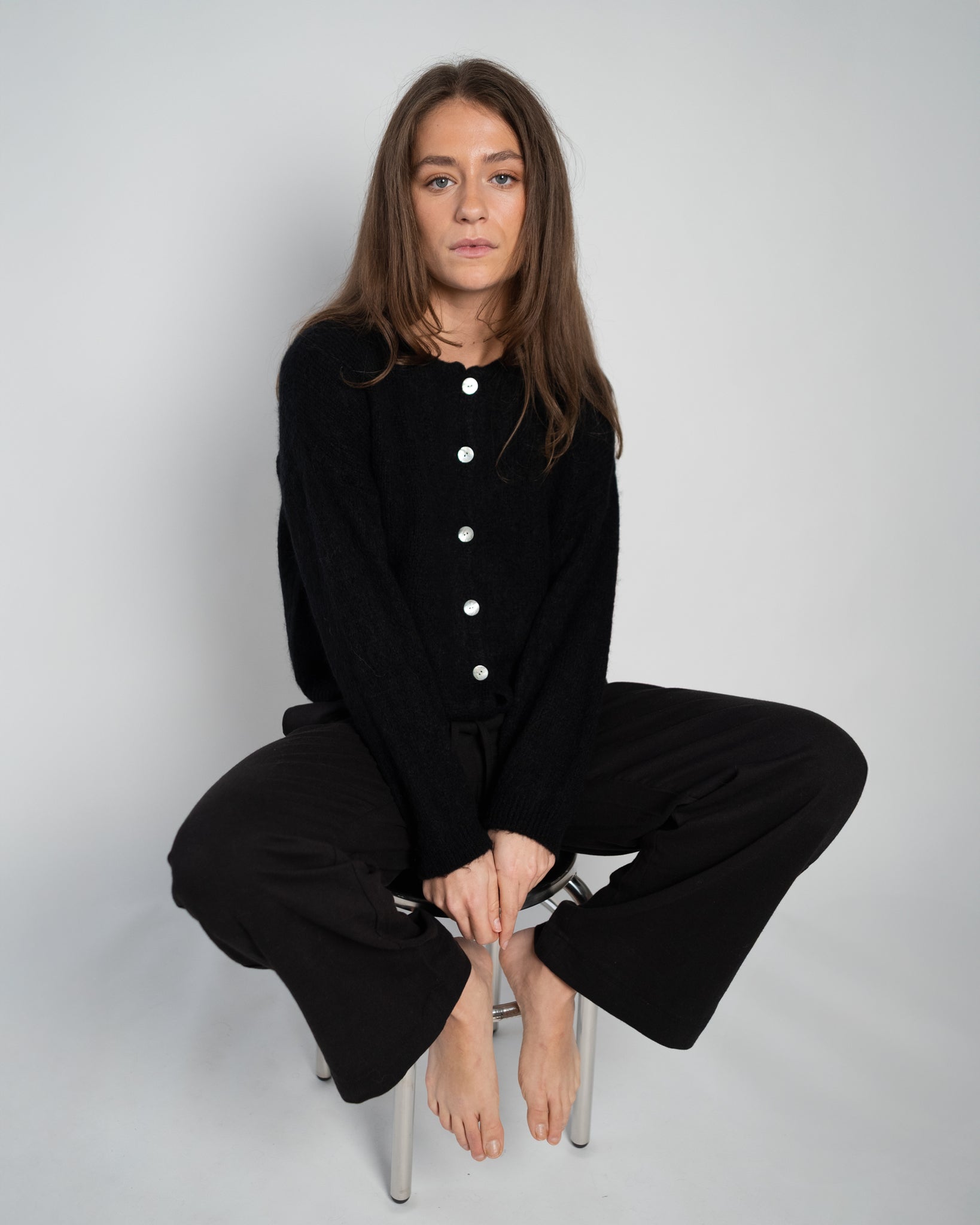 Nathalie Cardigan Buttons Black-zoom-3