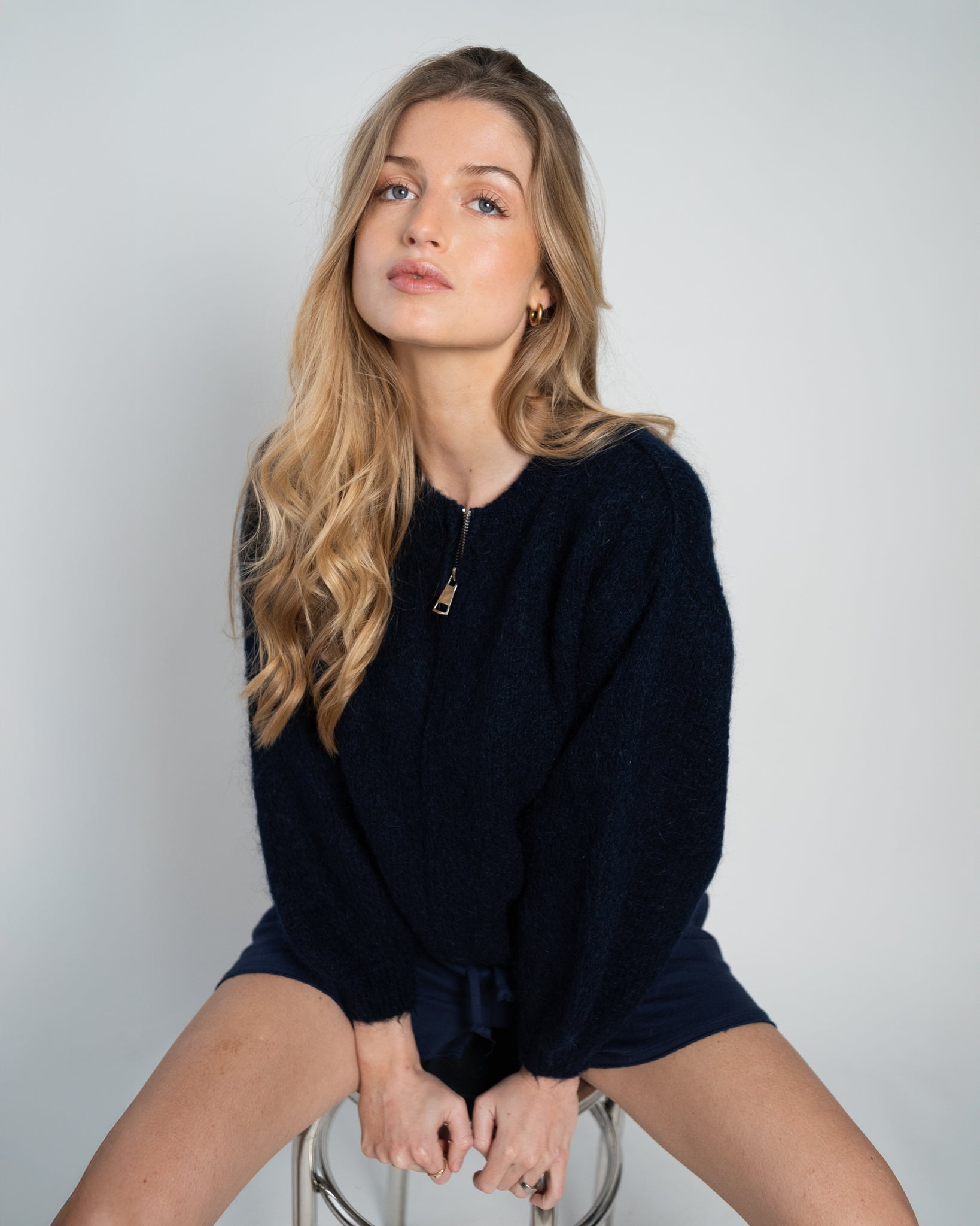 Odette Bomber With Zip Navy-4