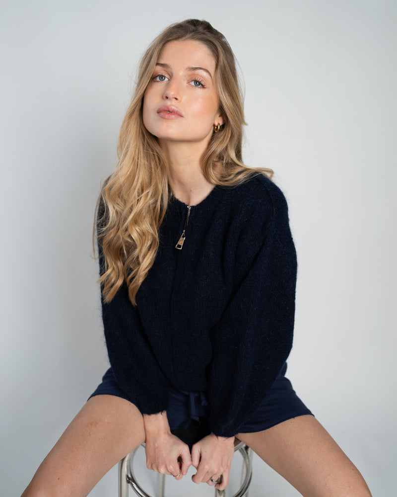 Odette Bomber With Zip Navy-zoom-