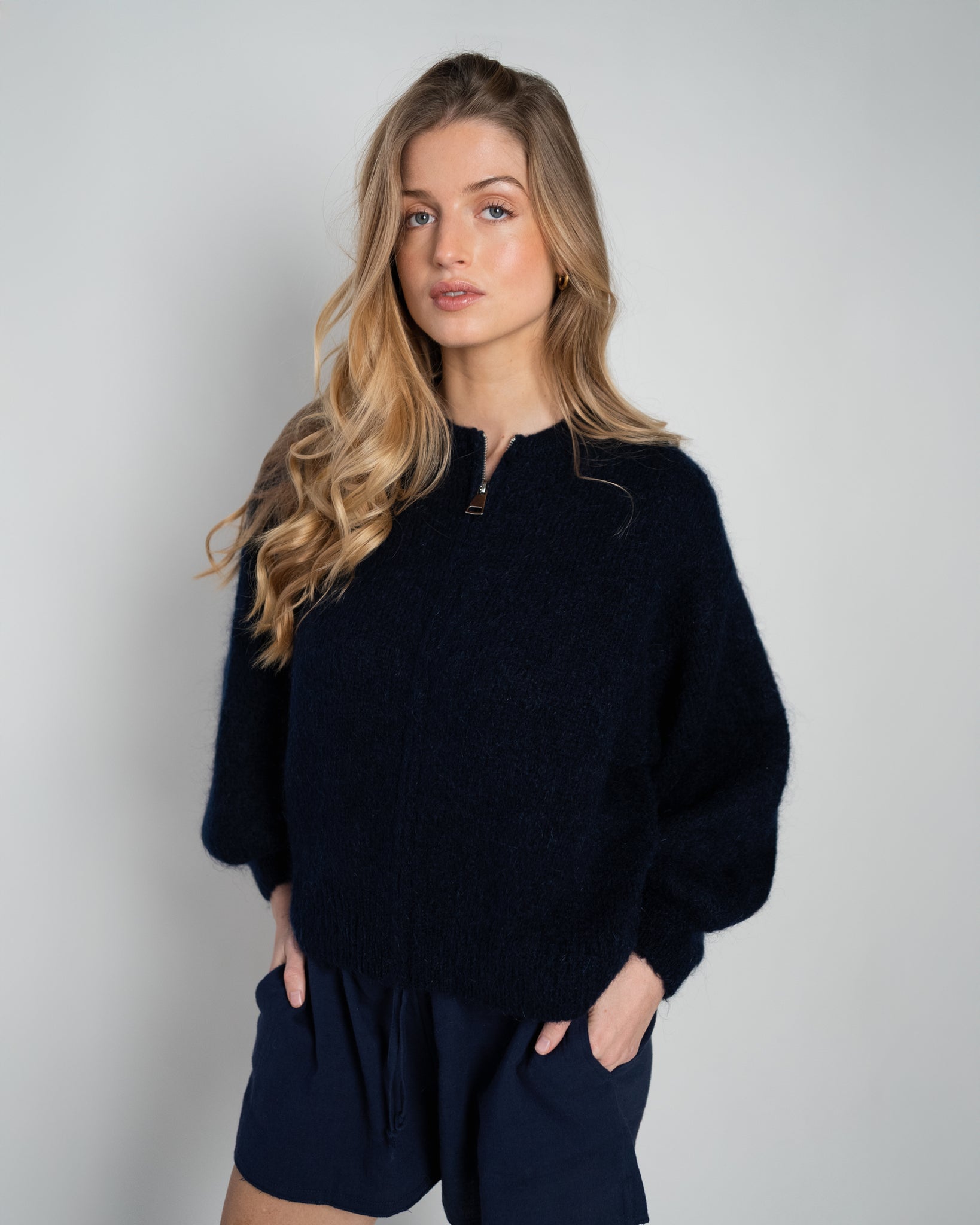 Odette Bomber With Zip Navy-zoom-3