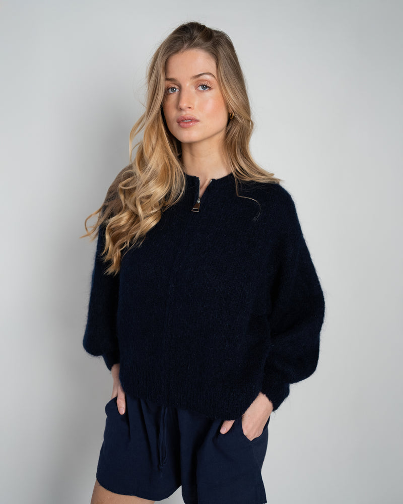 Odette Bomber With Zip Navy-zoom-