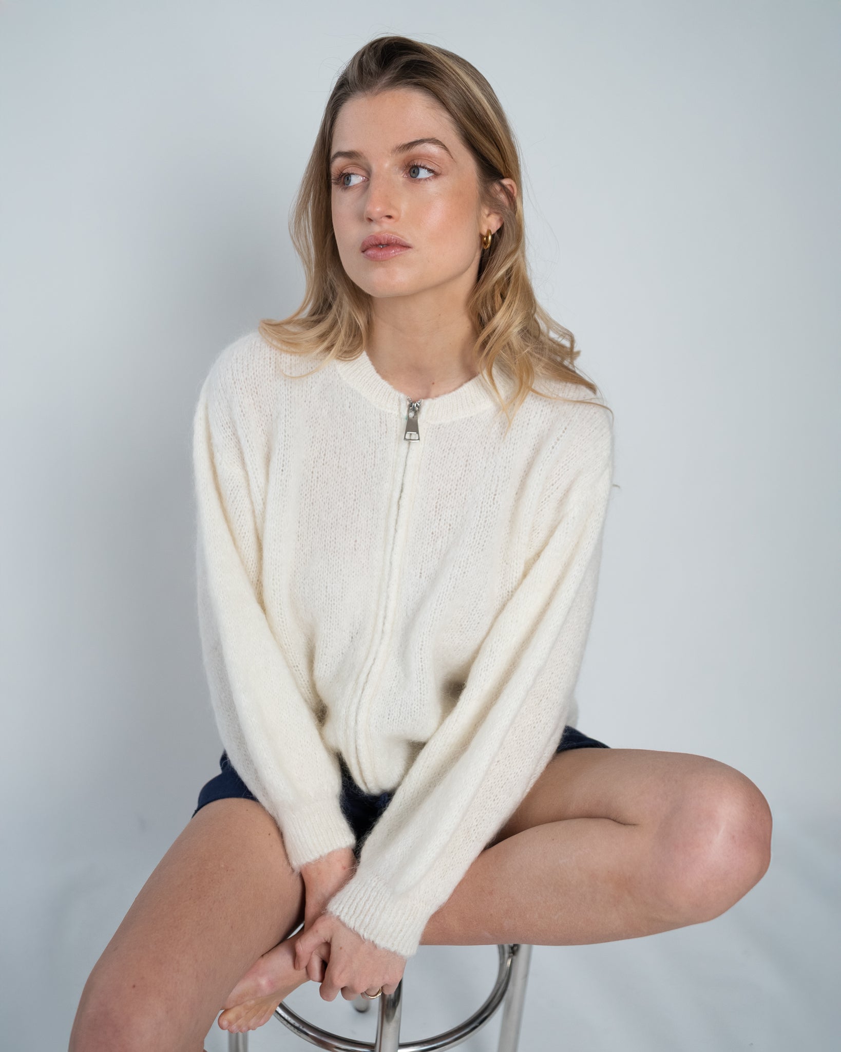 Odette Bomber With Zip Off White-zoom-2