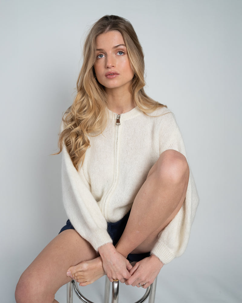 Odette Bomber With Zip Off White-zoom-