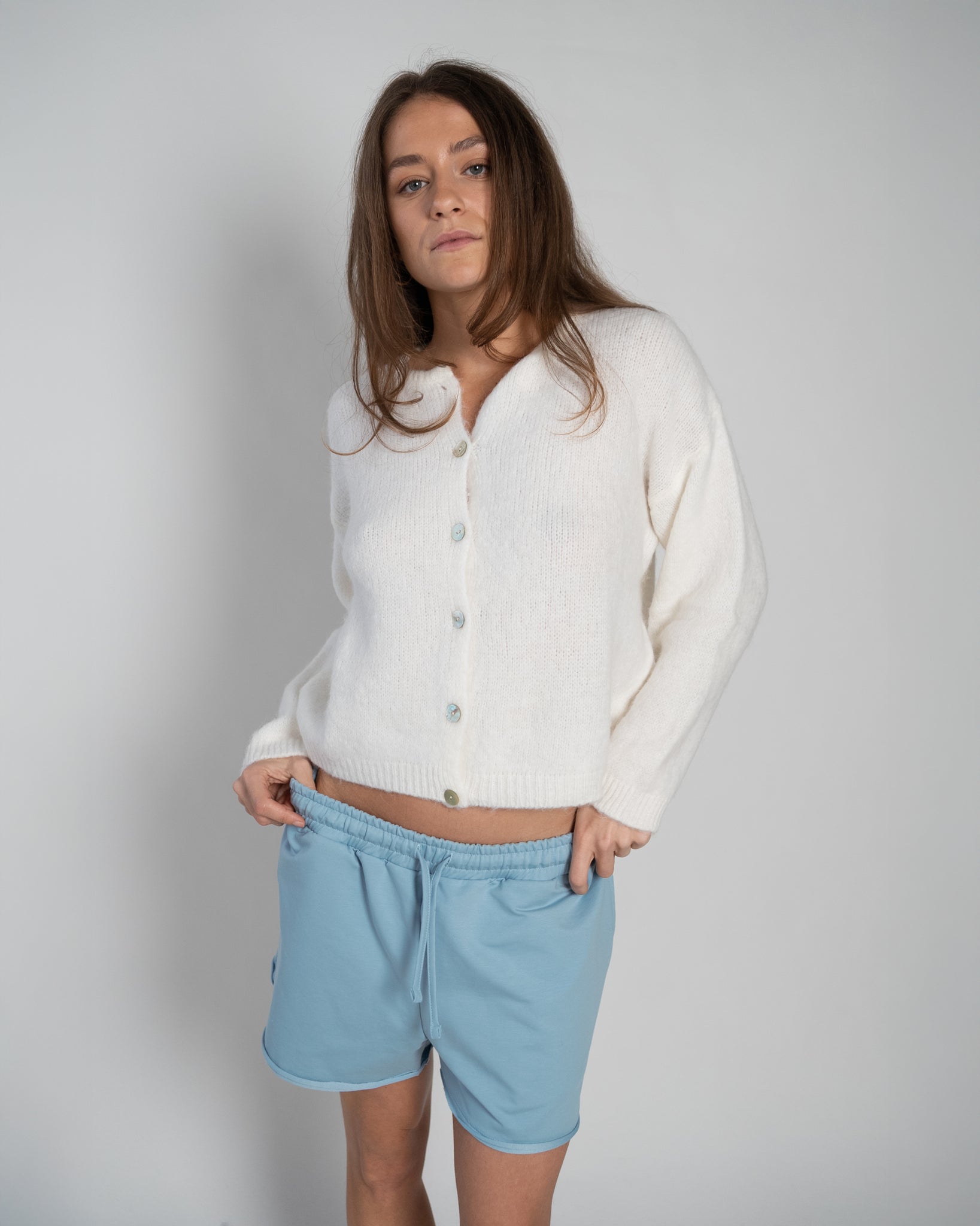 Nathalie Cardigan Buttons Off White-zoom-4
