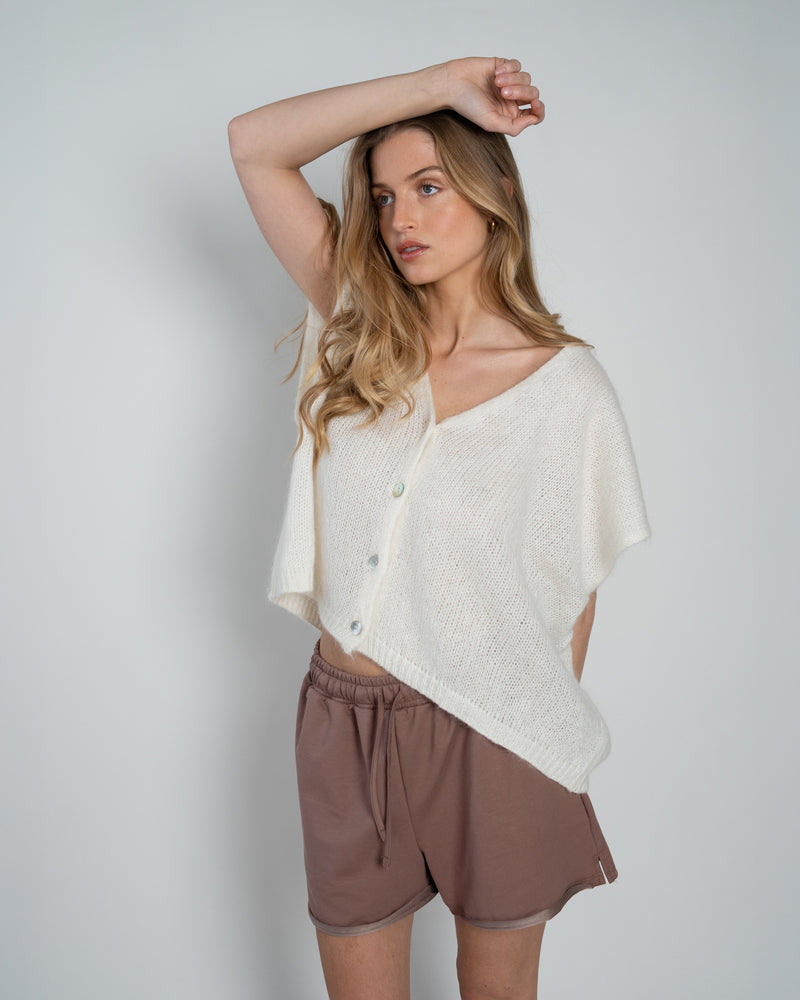 Elli Sleeveless V-Neck Off White-zoom-