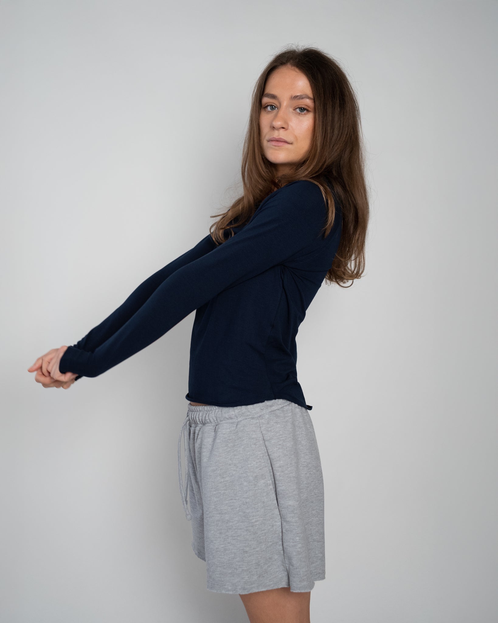 Lara T-Shirt Long Sleeves Navy-3