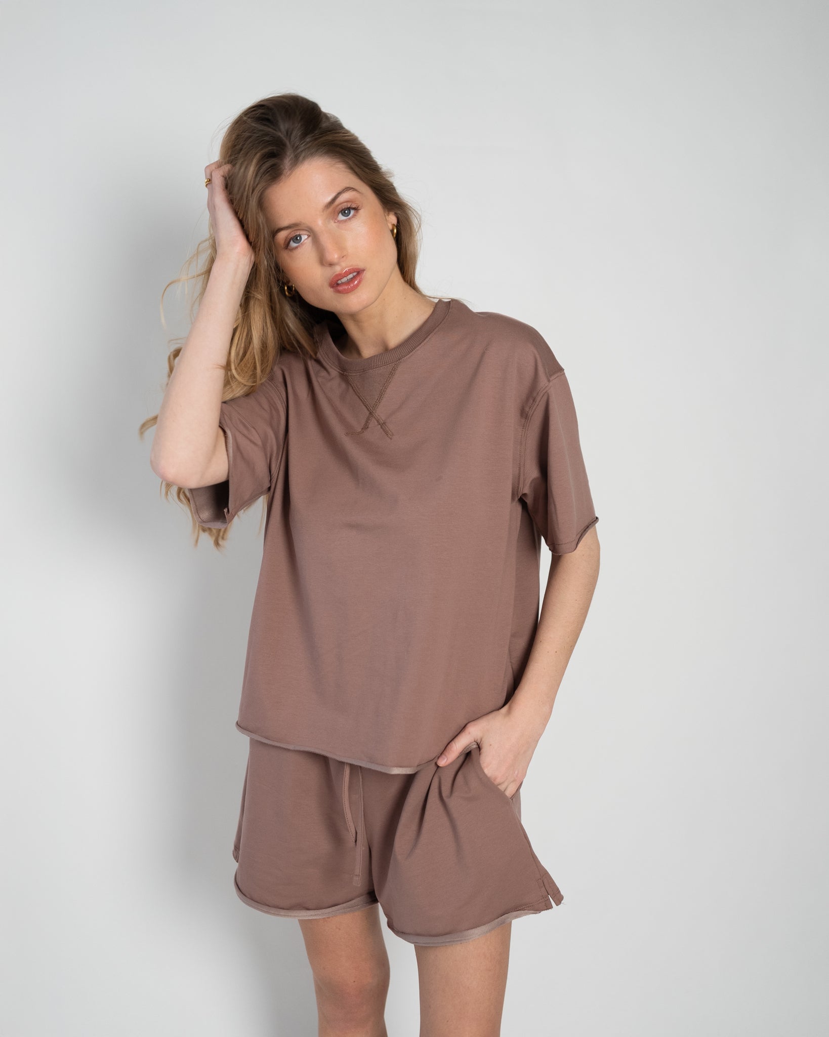 Lou Sweatshirt Short Sleeve Taupe